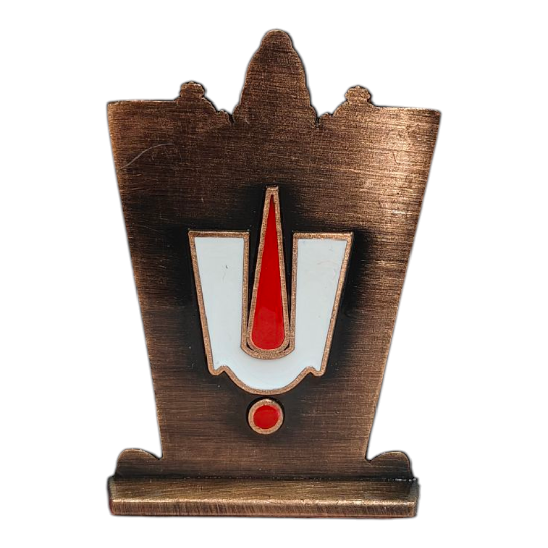 Lakshmi Srinivasa Perumal Golden Colour Copper finish Home Decor & Car Dashboard Figurine 3 inches