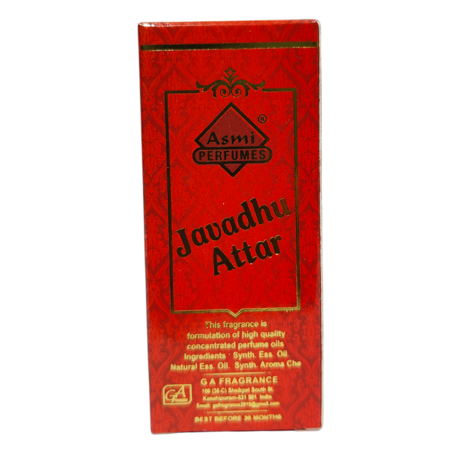 GA Fragrance Asmi Javadhu Attar Roll On 8 ml - Traditional Javadhu Perfume Oil for Pooja & Daily Wear