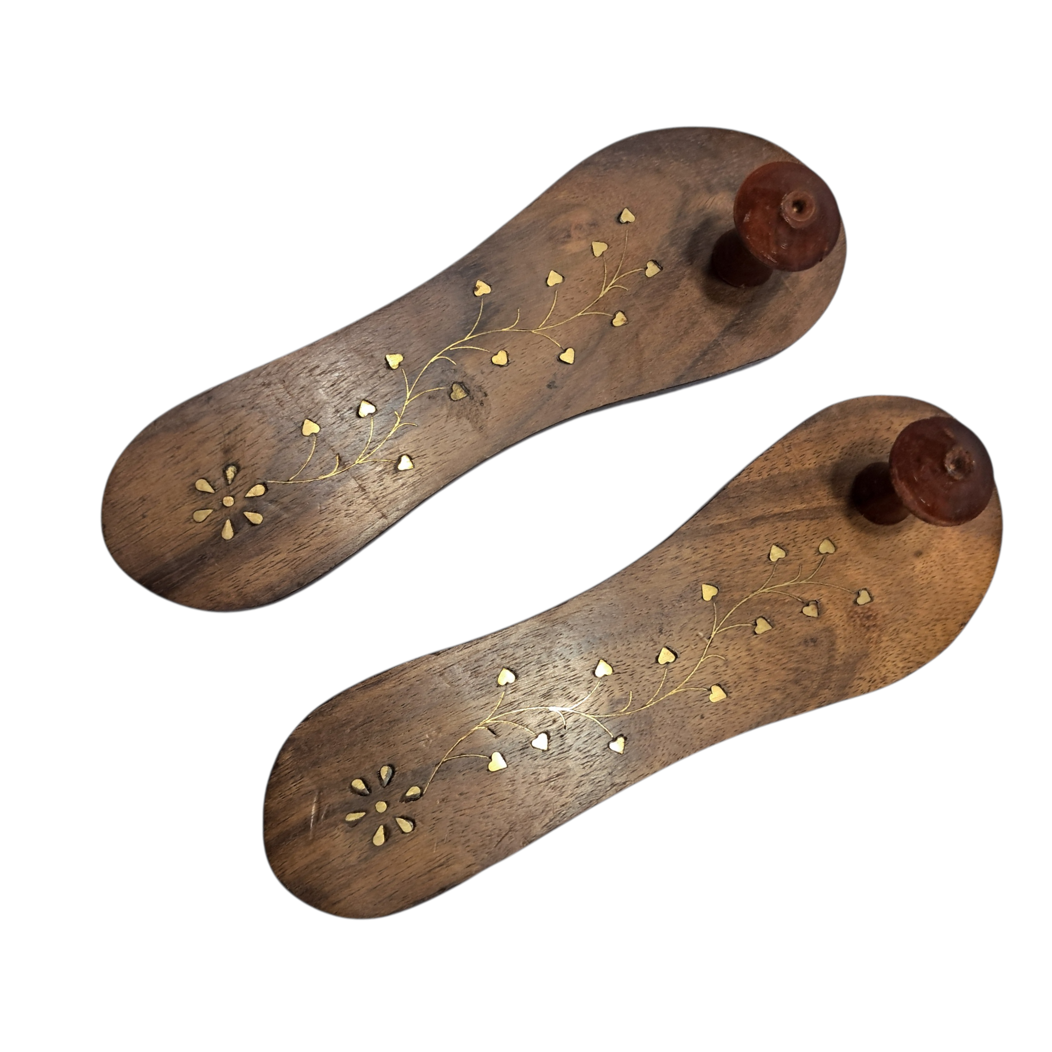 Wooden Charan Padhuka Set / Maravadi / Pair of Holy Feet size 5 & 10 Inch