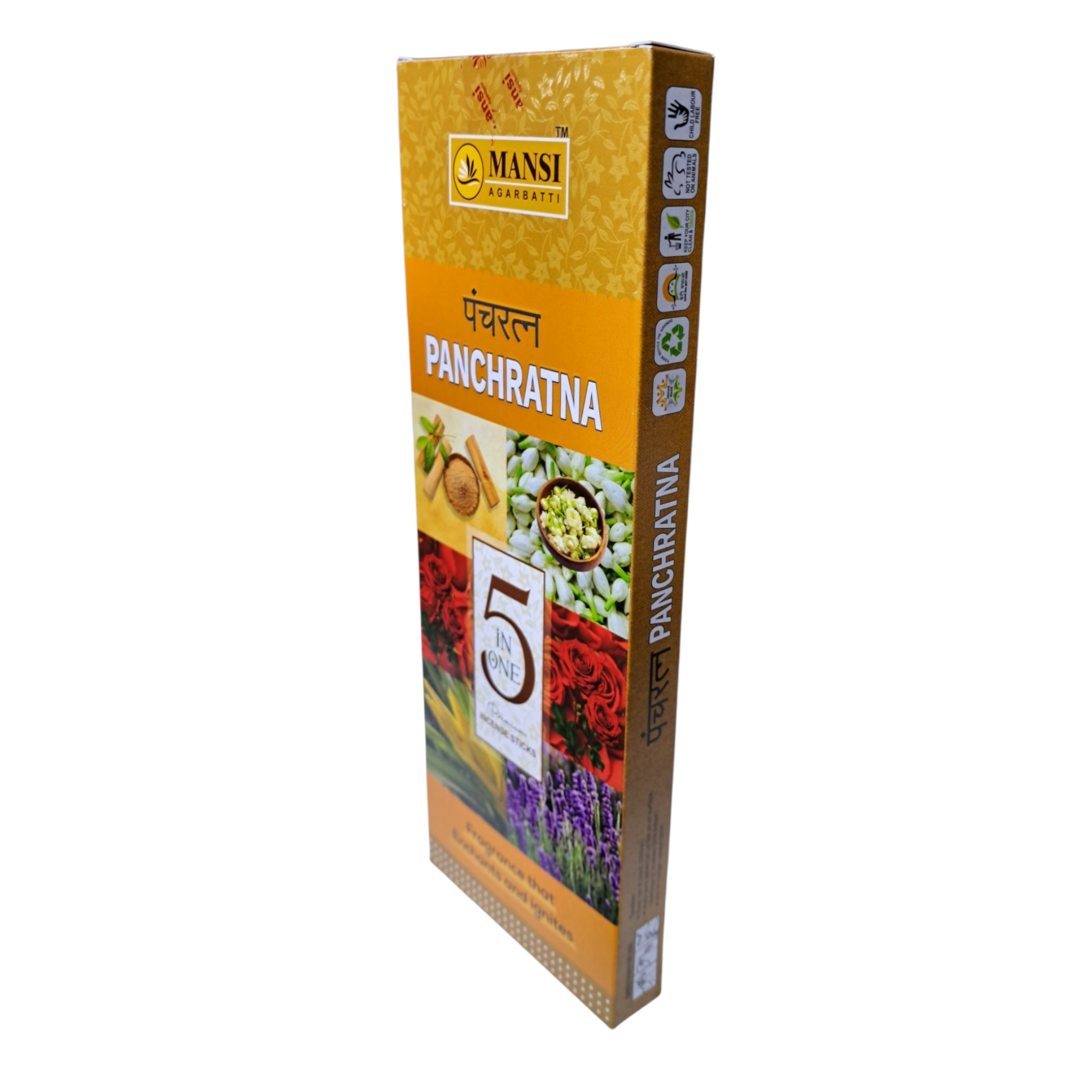 Mansi Pancharatna 5‑in‑One Premium Incense Sticks Natural Charcoal-free Masala Agarbatti