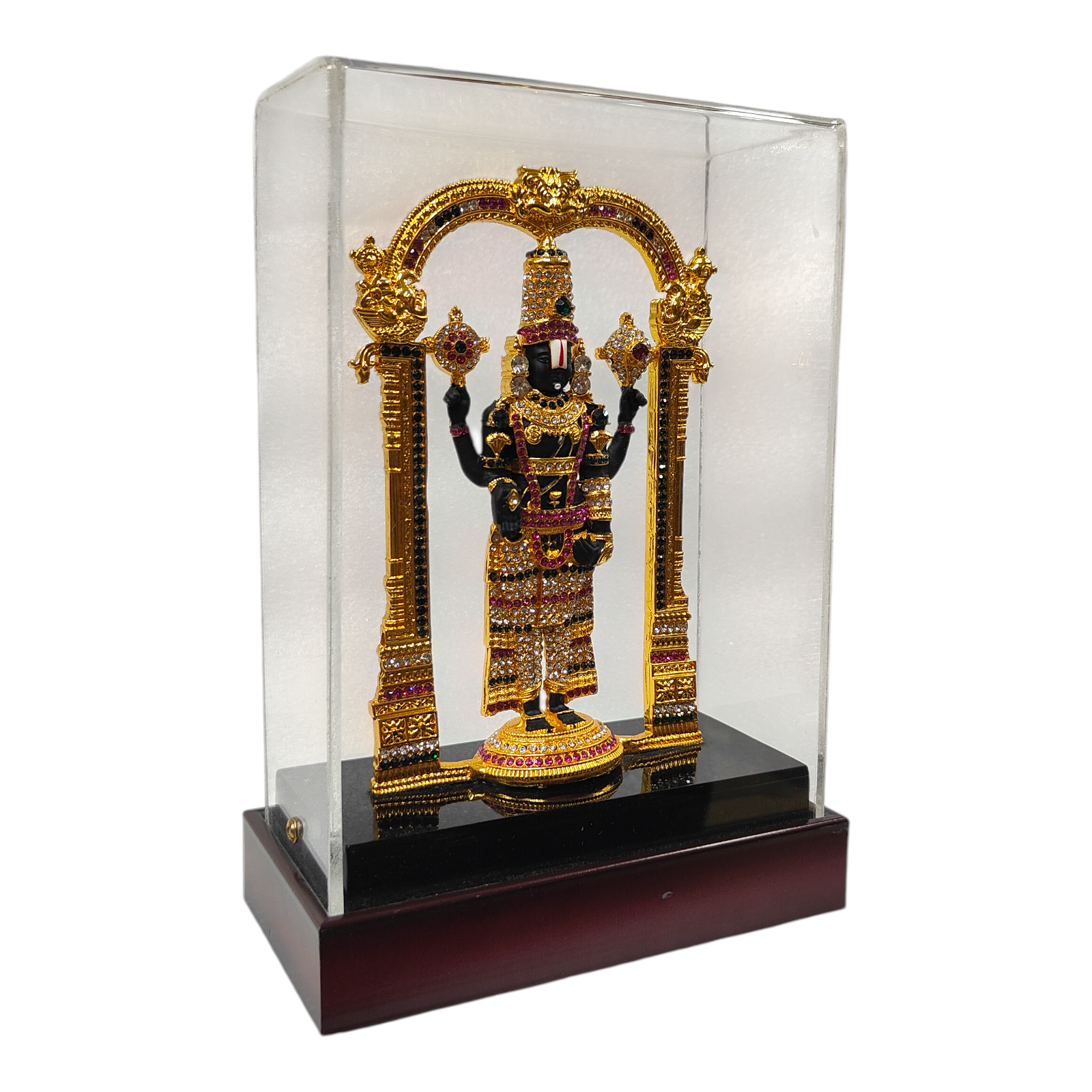 Tirupati  Balaji White colour Stone Work Decorative Fibre  Idol for Home & Spiritual decorative and devotional Show Piece 8 inches