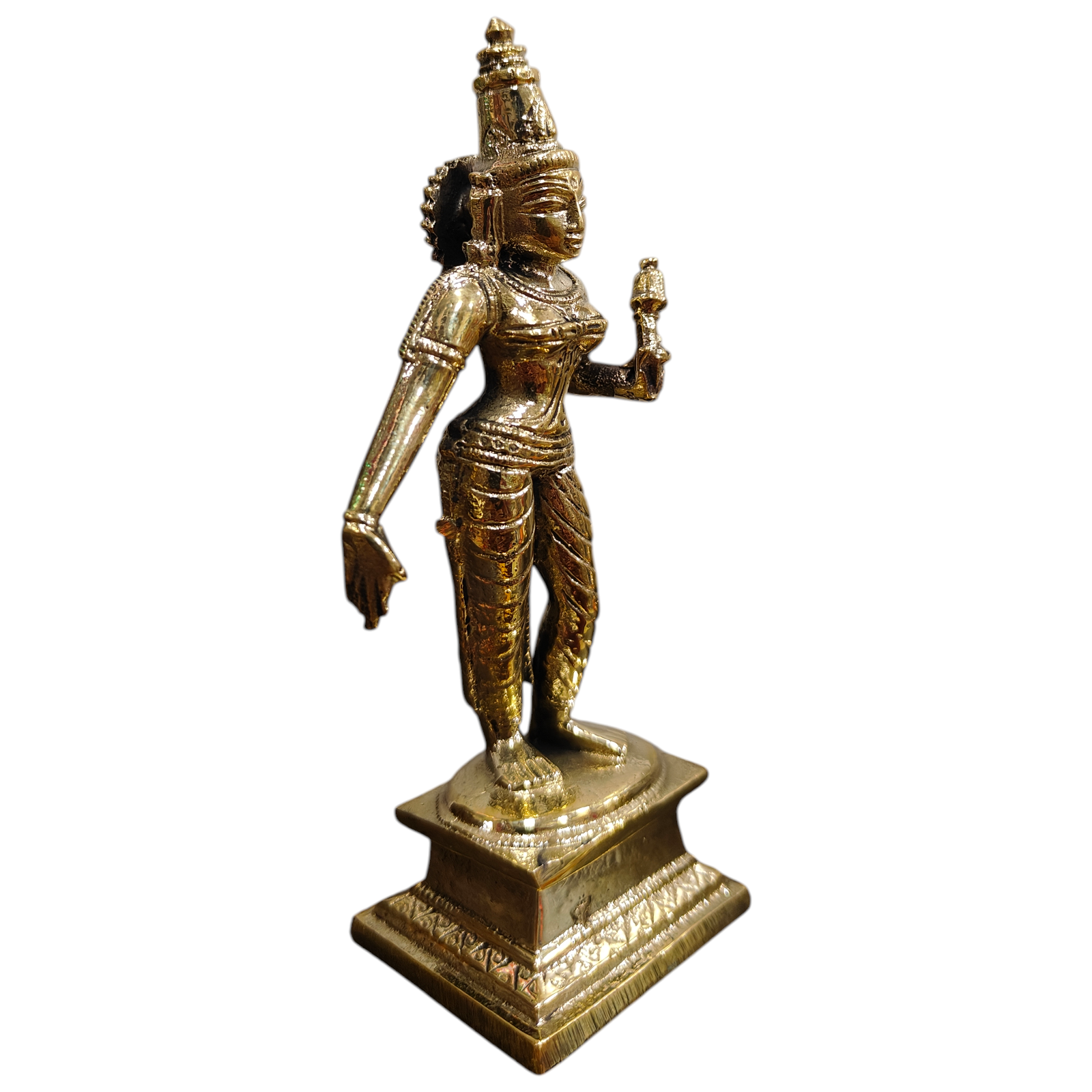 Mayil Murugan Statue with Valli & Deivanai in Brass antique Size 5 Inch for Pooja & Home Temple Worship -  South Indian Masterpiece