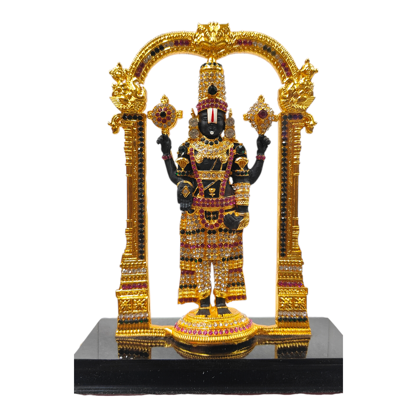 Tirupati  Balaji White colour Stone Work Decorative Fibre  Idol for Home & Spiritual decorative and devotional Show Piece 8 inches