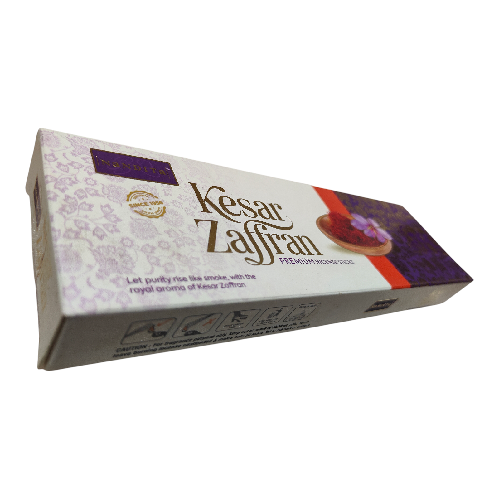 Nandita Kesar Zaffran Premium Incense Sticks - Saffron Masala Agarbatti for Meditation & Pooja