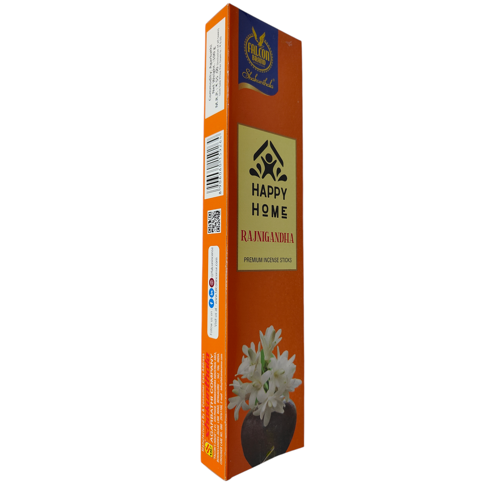 Shakunthala Happy Home Red Chandan  Premium Incense Sticks - Indian Sandal Flavour Agarbathi for Pooja & Celebrations