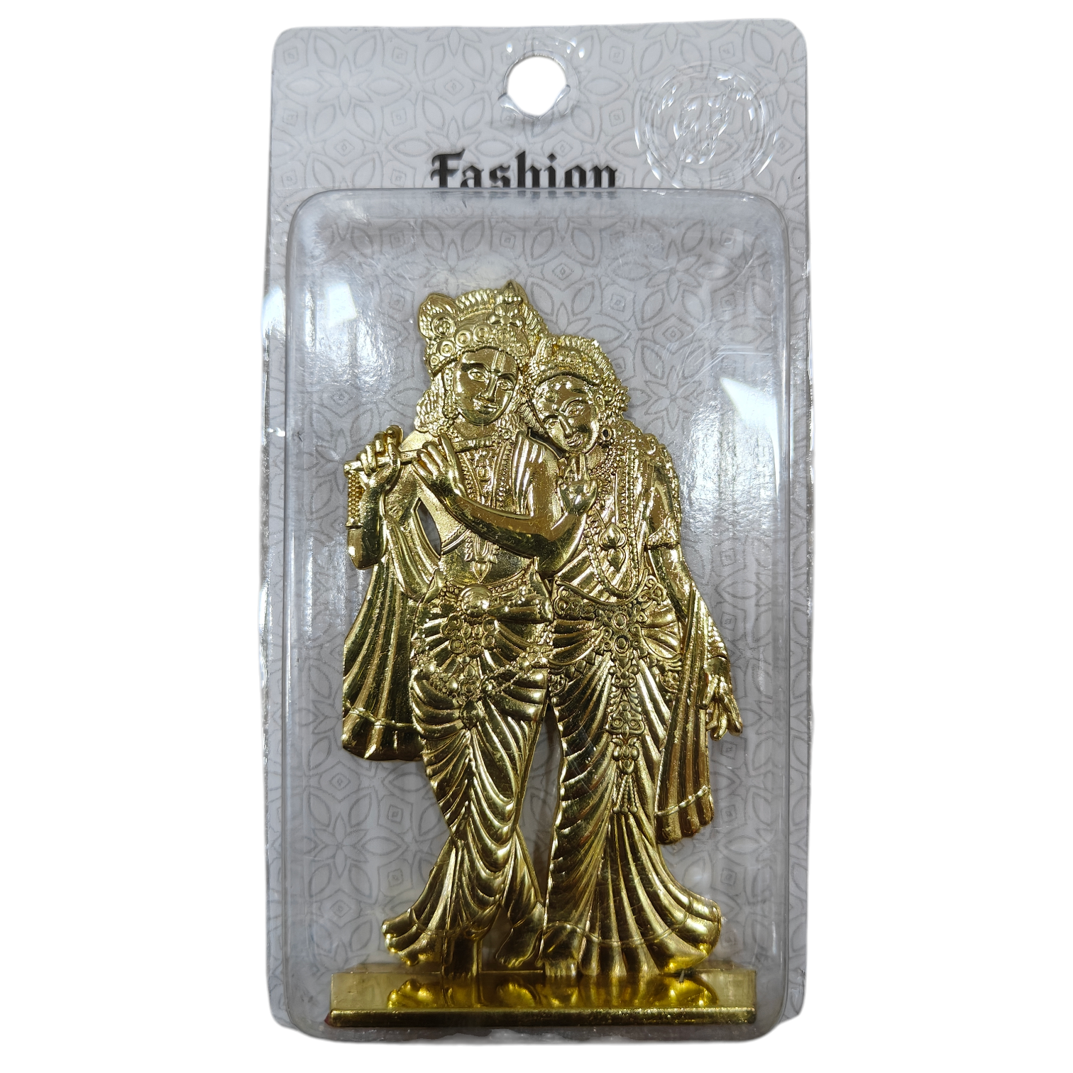 Radhakrishna car decor Stand silver & shining Brass finish 4 inches