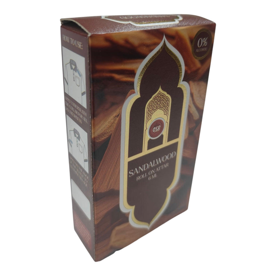 OSR Sandalwood  Roll on Attar 6 ml - Alcohol-free concentrated perfume oil