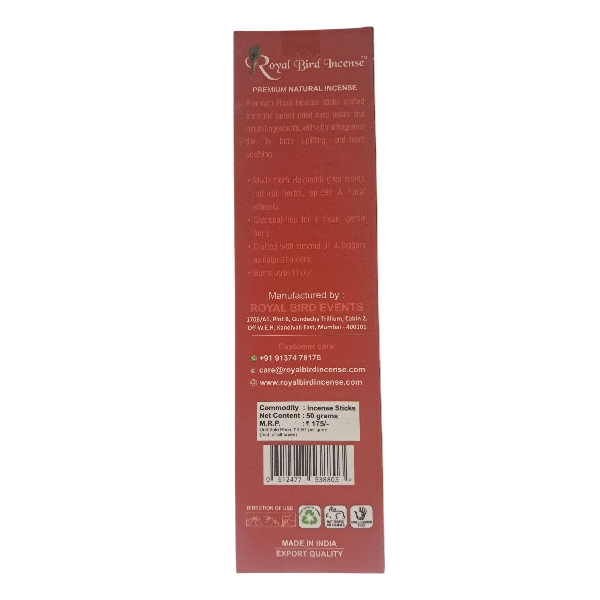 Royal Bird Incense  Rose Flora  Premium Natural Incense