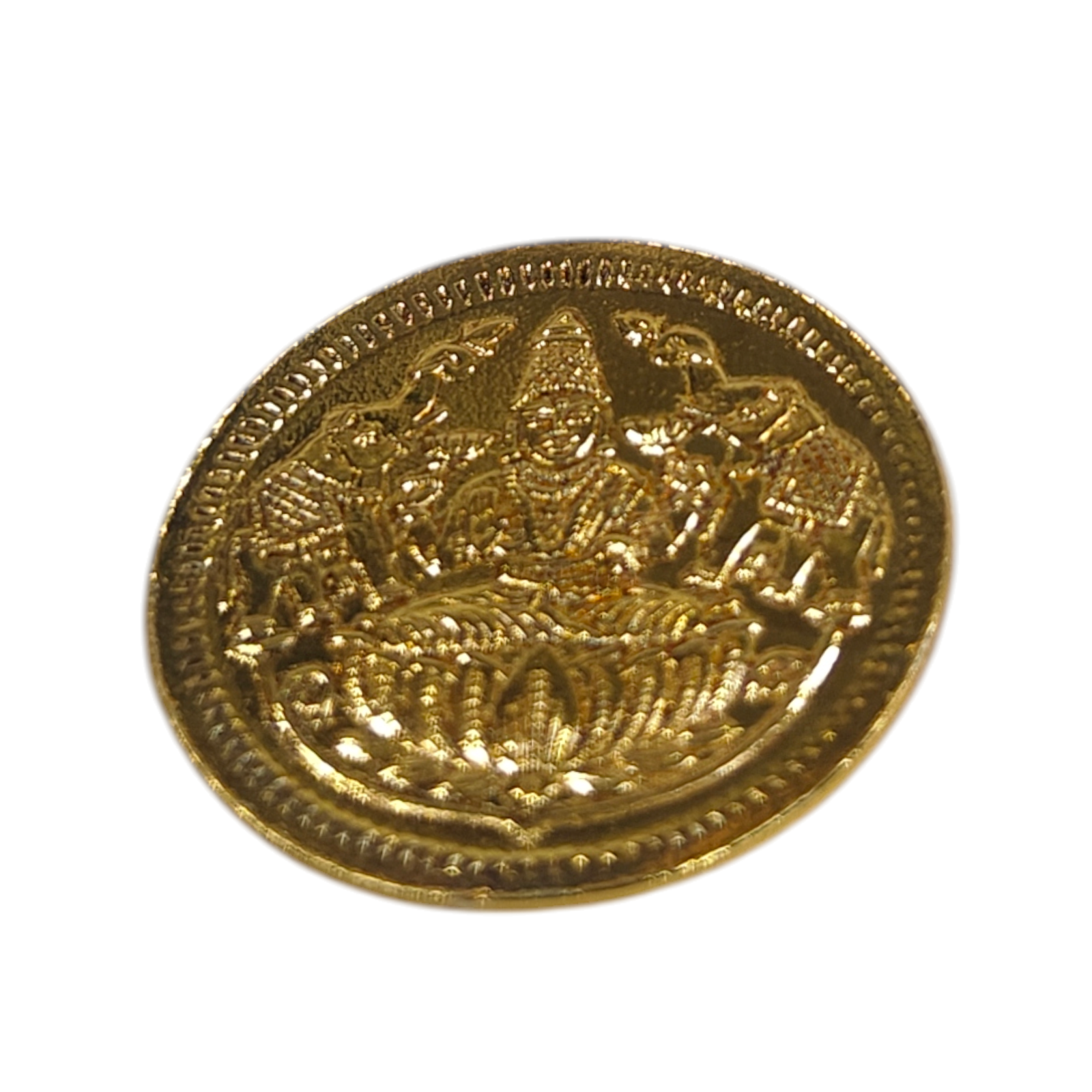 Gold Plated Mahalakshmi Thamarai Embossed 108 Coins set 2 & 5 gms - Auspicious Hindu Spiritual Pooja Set
