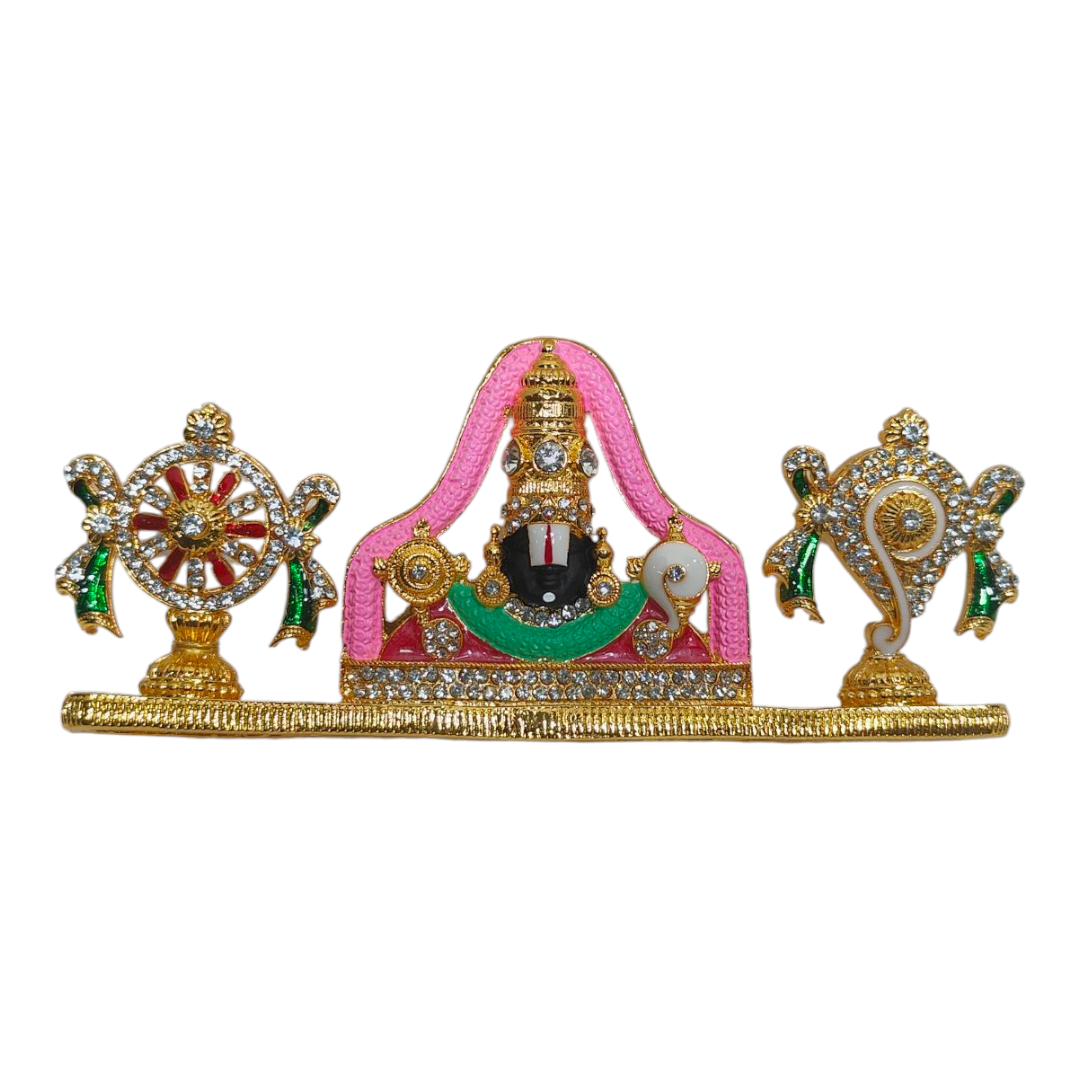 Srinivasa Perumal Stone Studded with Shanku Chakram – Home, Car Décor & Spiritual Gift