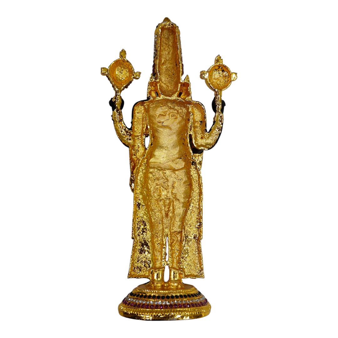 Stone Studded Multicolour Tirupati Srinivasa Perumal Idol 7.5 Inch – Decorative Balaji Murti for Home Puja & Gift