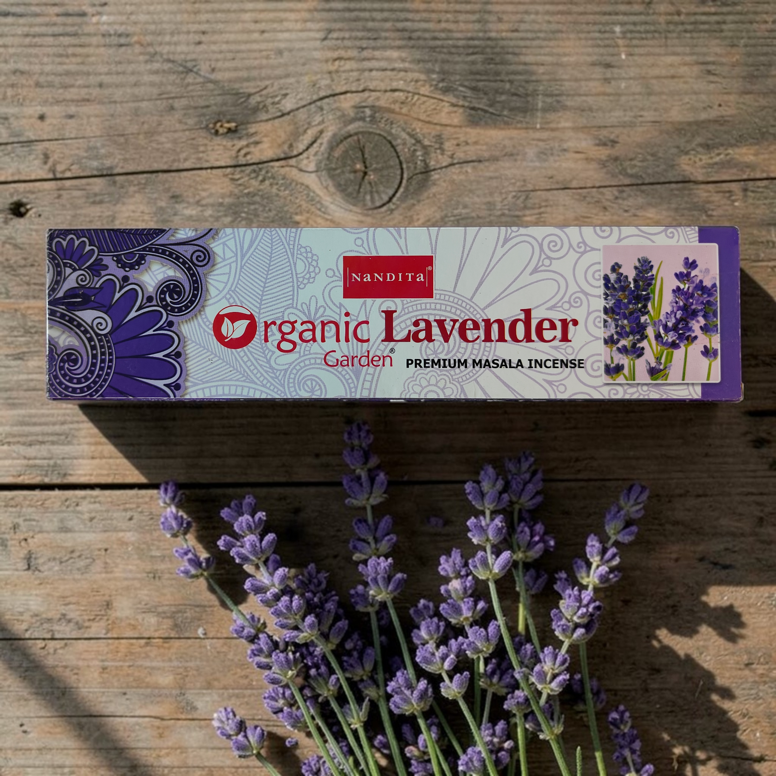 Nandita Organic Lavender Garden Premium Incense Sticks - Rich Floral Fragrance for Spiritual Moments