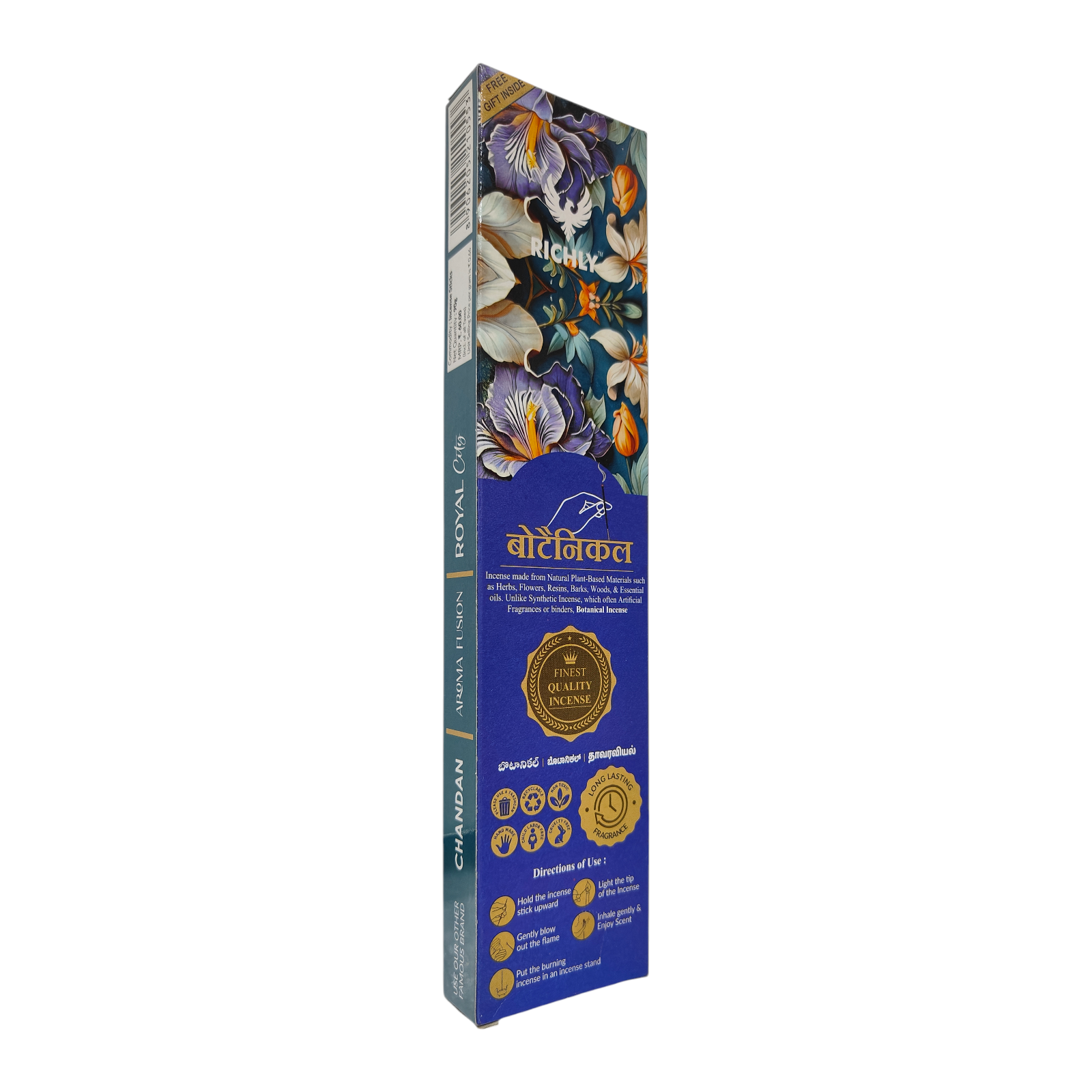 Richly Botanical Incense Sticks - Natural Floral Aroma for Home Pooja & Meditation