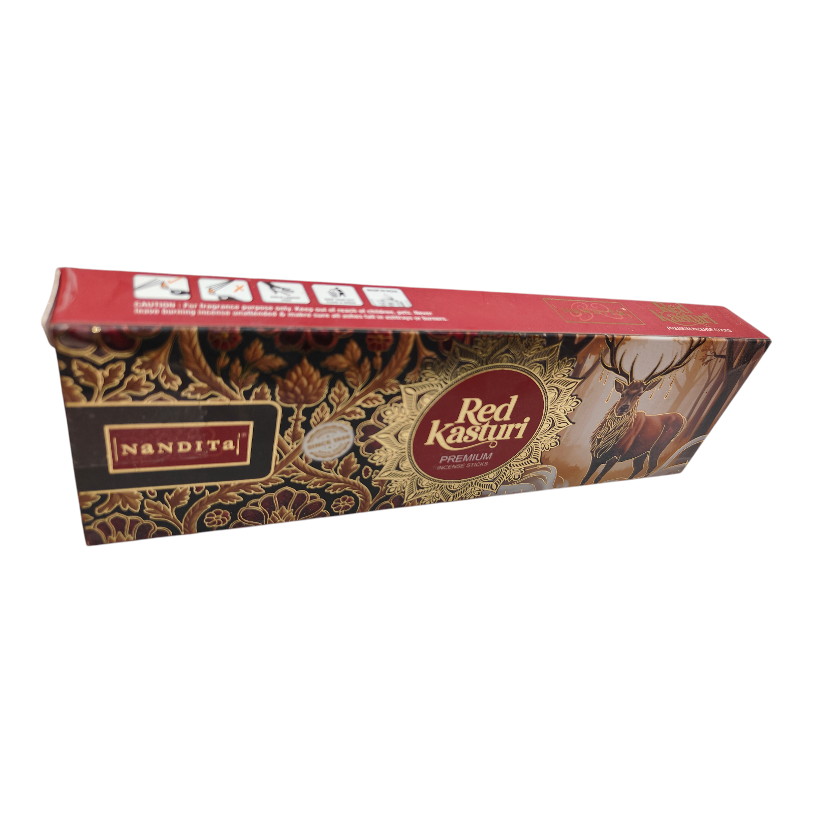 Nandita Red Kasturi Premium Incense Sticks - Natural Musk Aroma Agarbatti for Pooja & Yoga