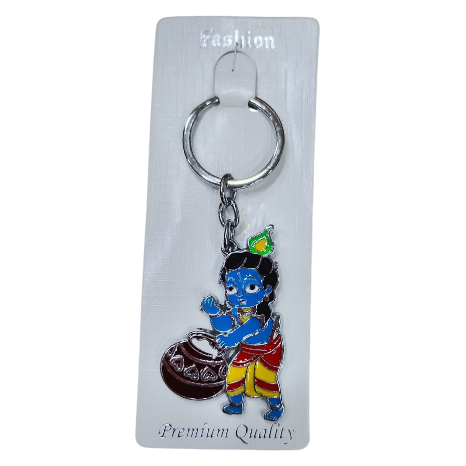 Butter Krishna Premium White Metal Key Chain - Gifting on Janmashtami