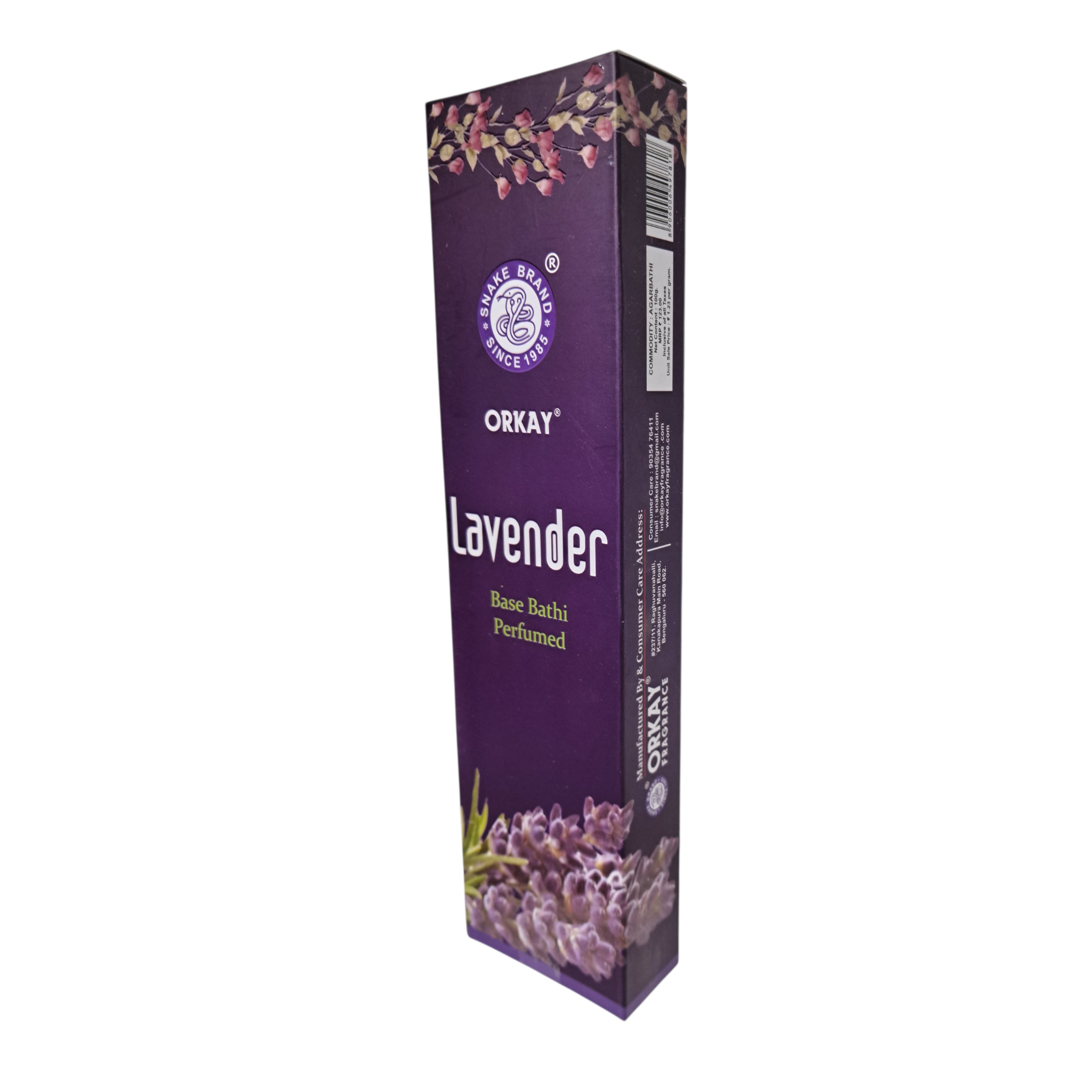 Orkay Lavender Perfumed Base Bathi - Premium Floral Natural Fragrance Incense sticks for Pooja, Meditation & Yoga