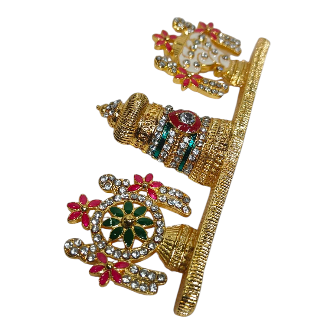 Stone Art work Srinivasa Balaji Kreedom with Shanku & Chakram – Home, Car Décor & Spiritual Gift