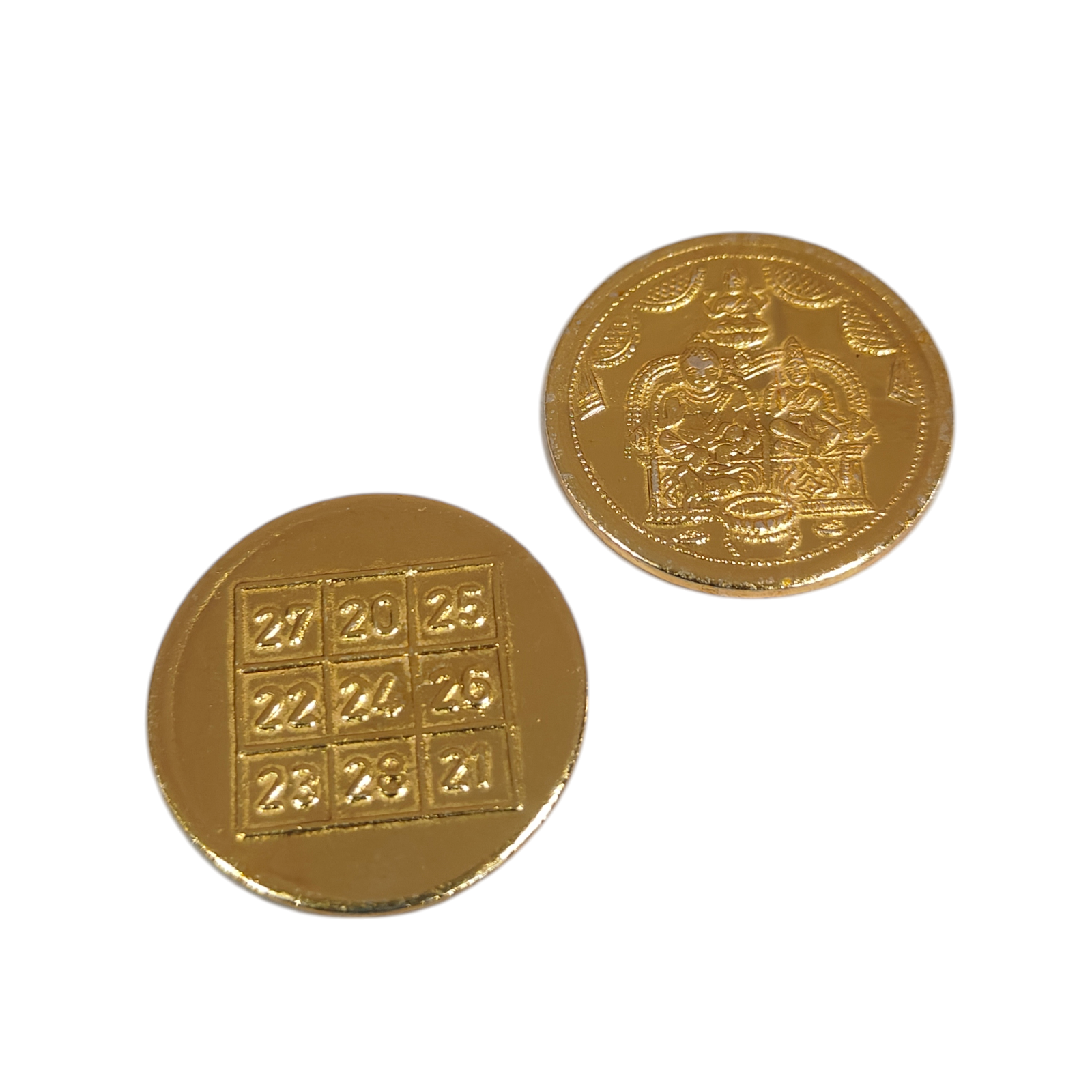 Gold Plated  Sri Lakshmi Kubera Kamal Embossed 108 Coins set 2 & 5 gms - Auspicious Hindu Spiritual Pooja Set for Diwali Celebrations