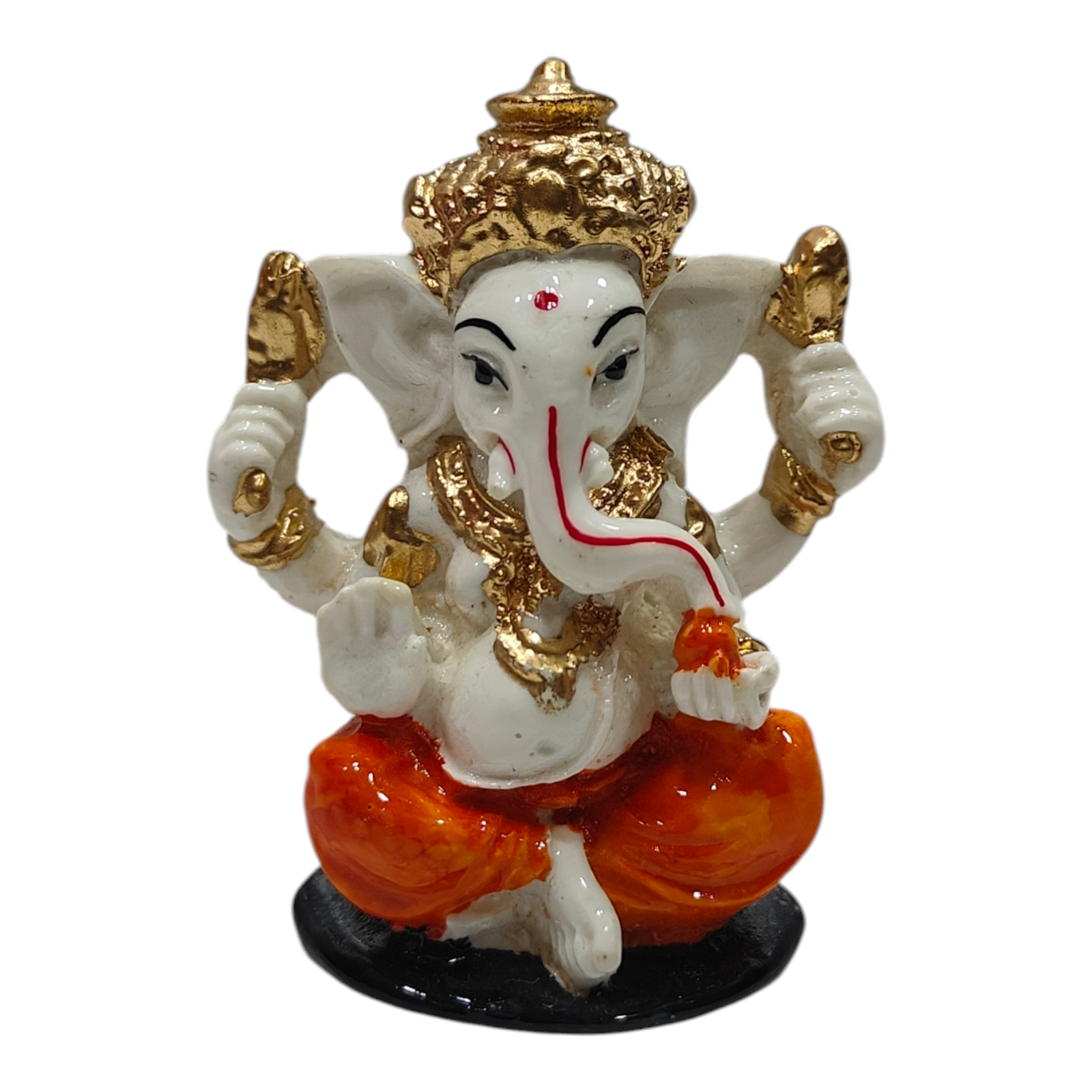 Mini White Ganesh Idol  SB 743 size 2 inches - Religious return gifts for Ganesh Chaturthi & Navratri Golu Celebration