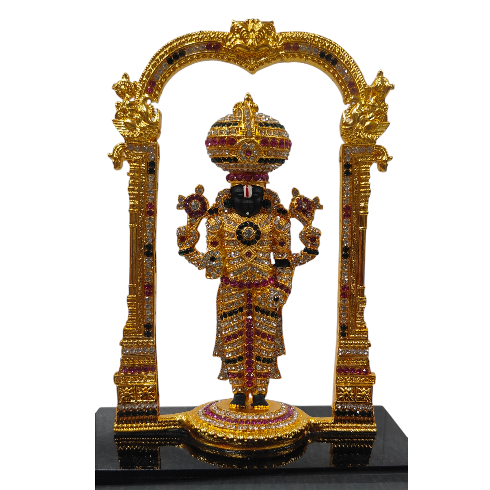 Tirupati  Balaji White colour Stone Work Decorative Fibre  Idol for Home & Spiritual decorative and devotional Show Piece 7 inches