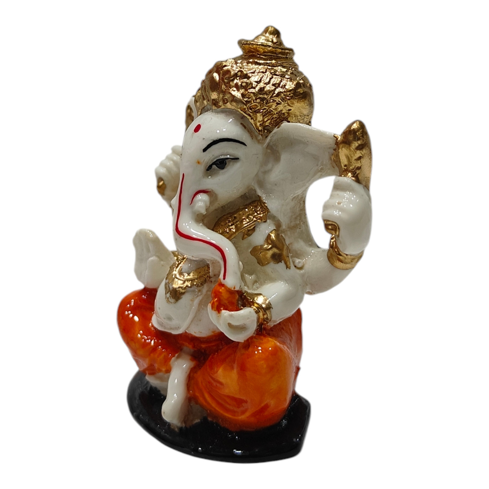 Mini White Ganesh Idol  SB 743 size 2 inches - Religious return gifts for Ganesh Chaturthi & Navratri Golu Celebration