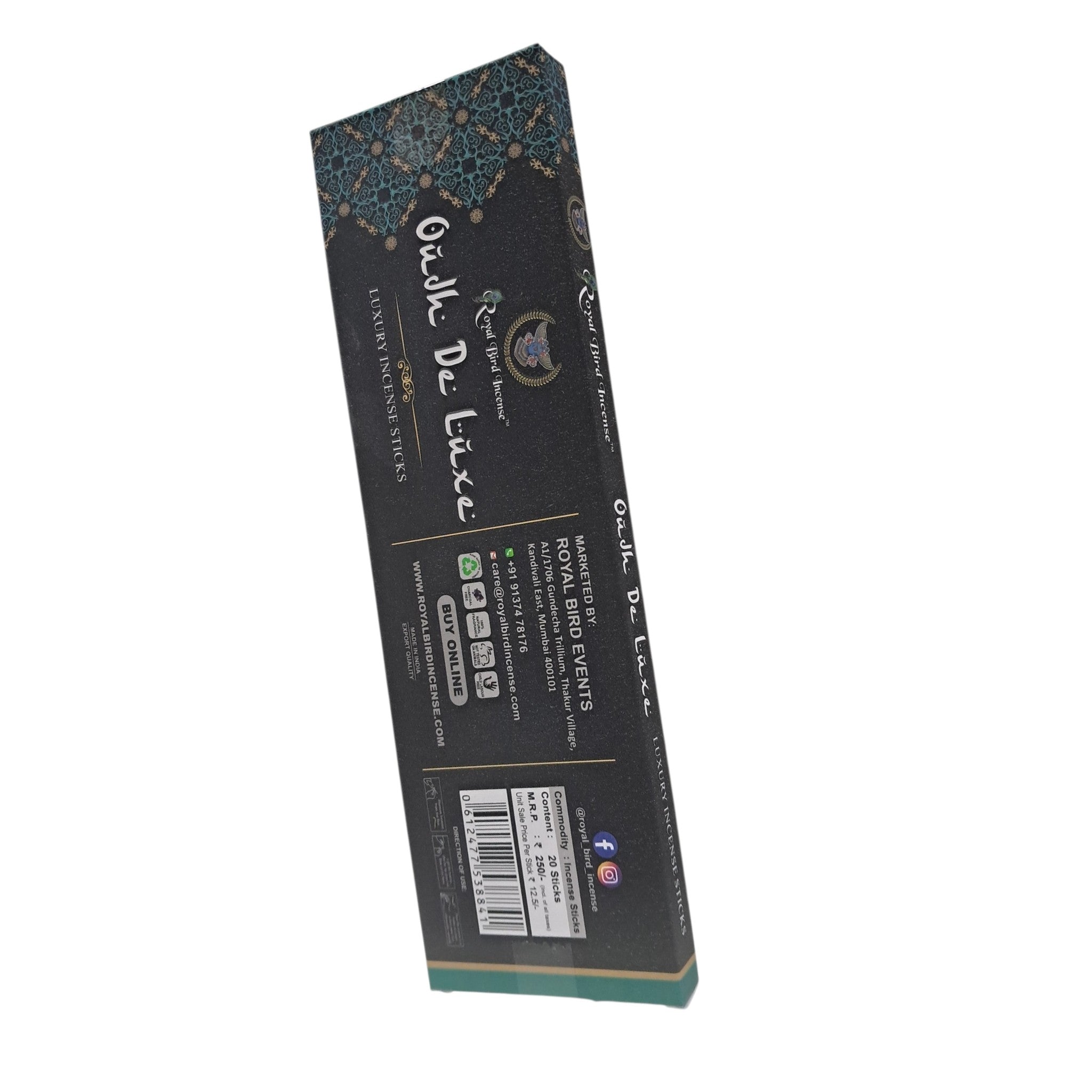 Royal Bird Incense Oudh Deluxe Luxury Natural Incense Sticks for a peaceful and luxurious ambience