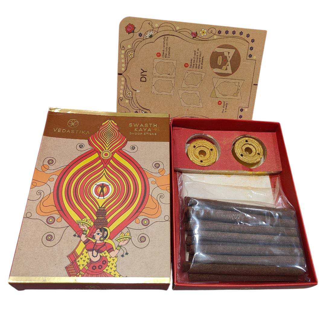 Vedastika Swasth Kaya Dhoop Sticks - Herbal Ayurvedic Aroma for Health &  Purification