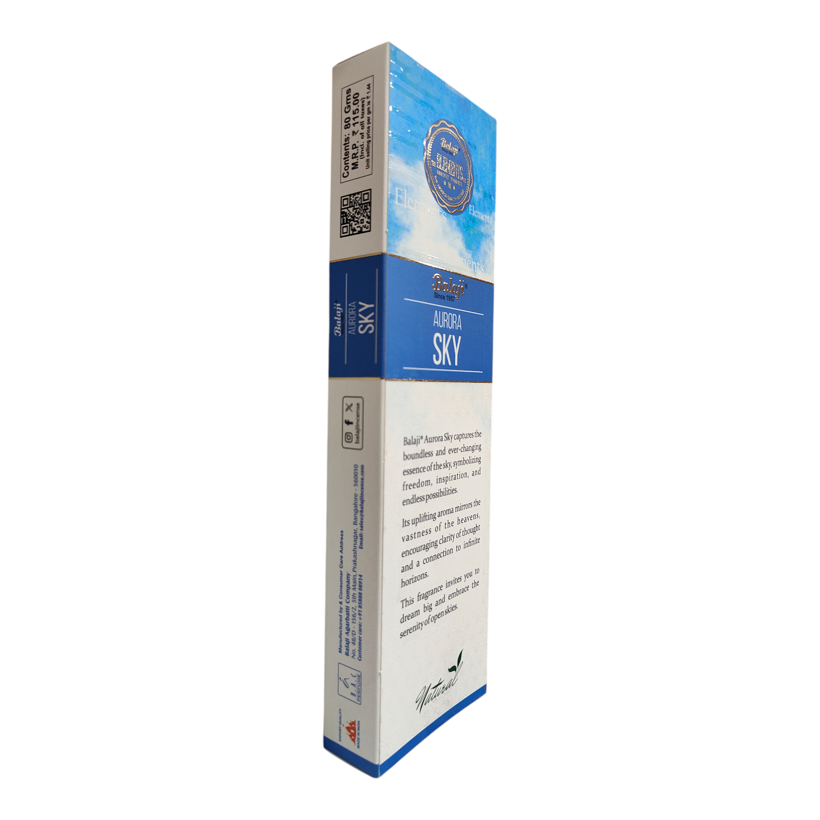 Balaji Aurora Sky Incense - fragrance to dream big