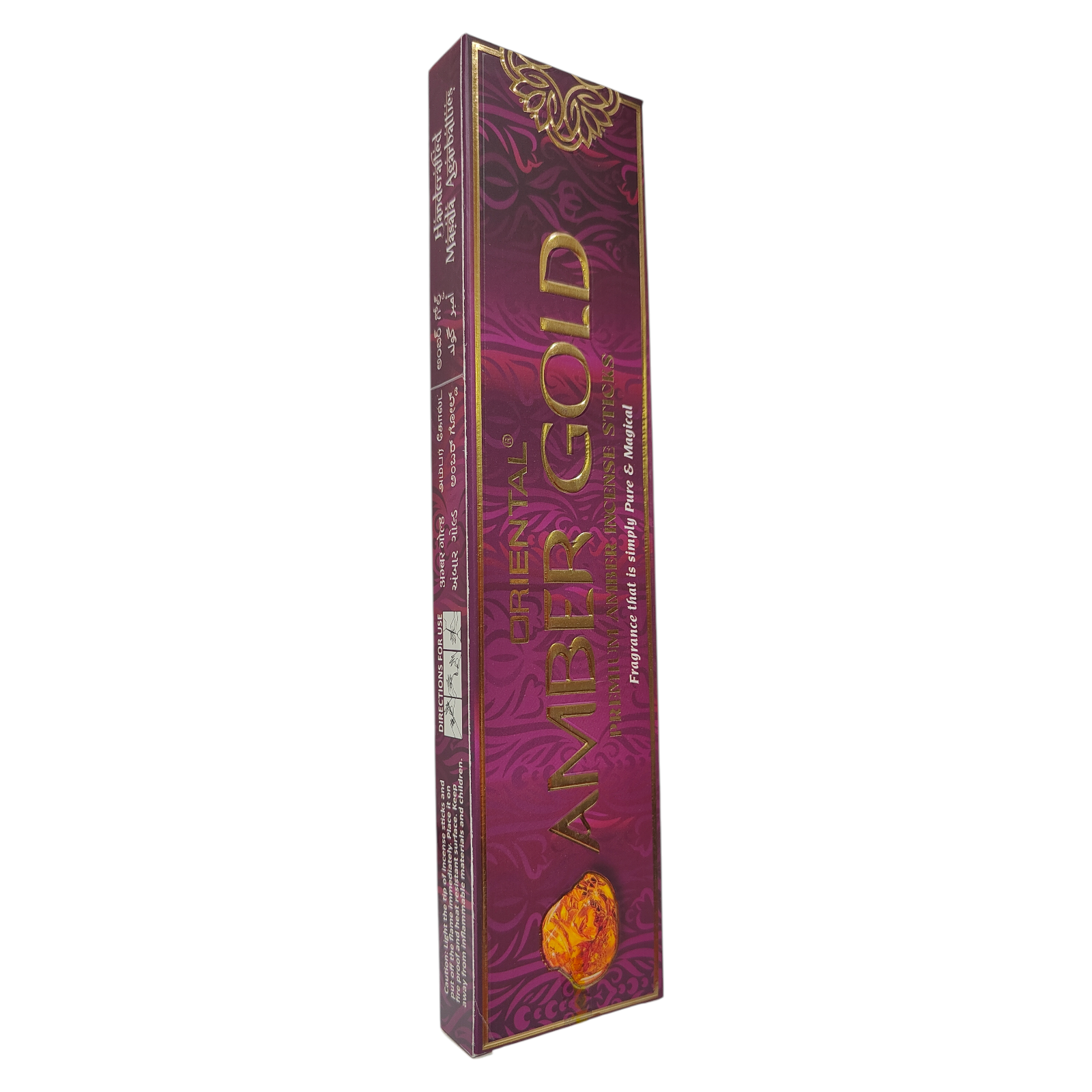 Oriental Amber Gold Premium Amber Incense Sticks - Luxury Agarbathi for Meditation & daily Pooja