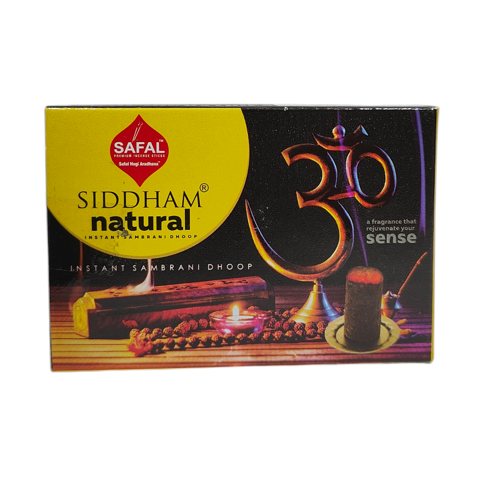 Safal Siddham Natural Instant Sambrani Dhoop - Natural Benzoin Incense for Meditation & Home Fragrance