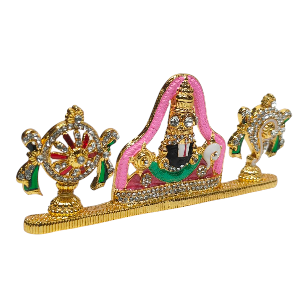 Srinivasa Perumal Stone Studded with Shanku Chakram – Home, Car Décor & Spiritual Gift