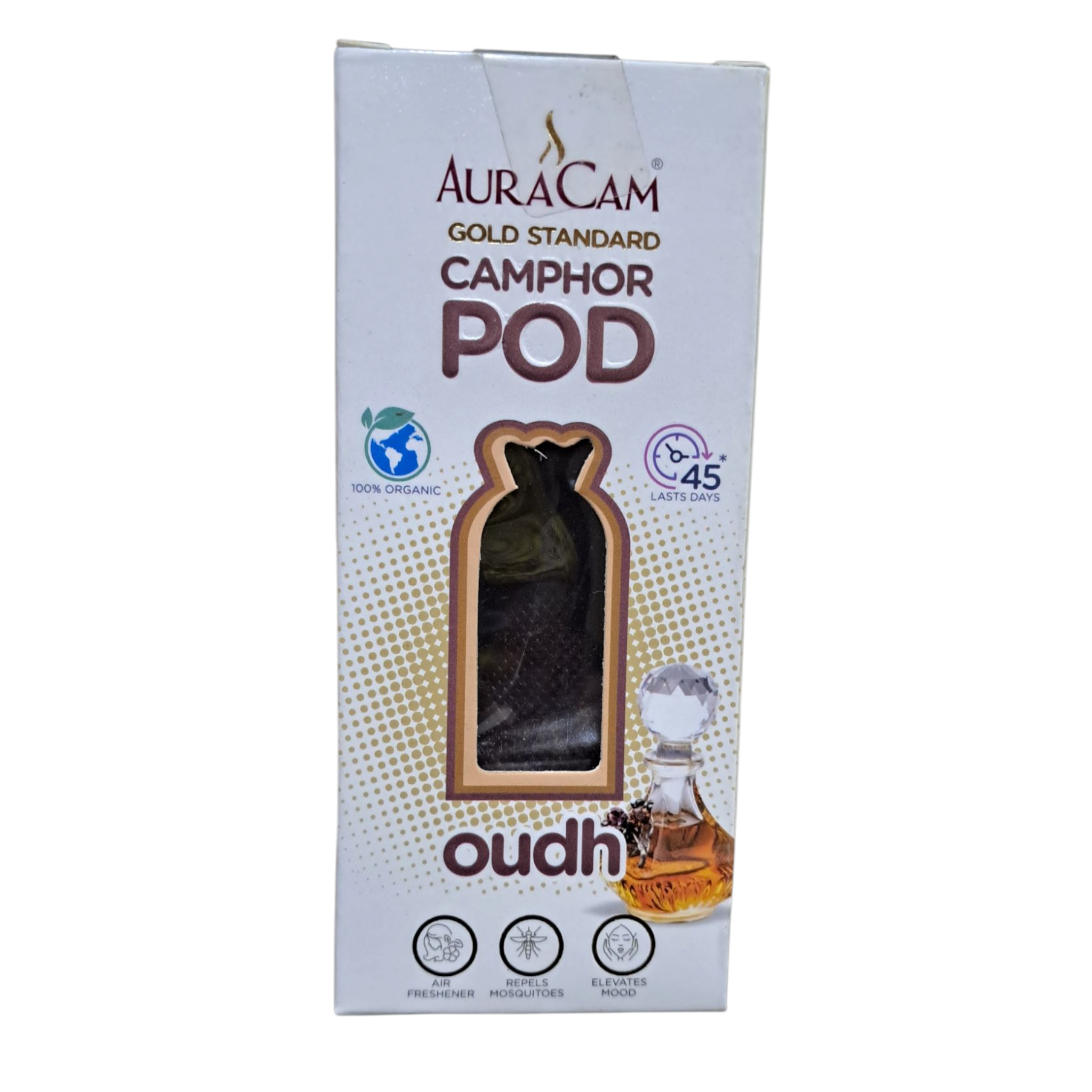 AurACam Camphor Pod Oudh Agarwood Flavour Aromatic Natural Air Purifier & Mood Enhancer