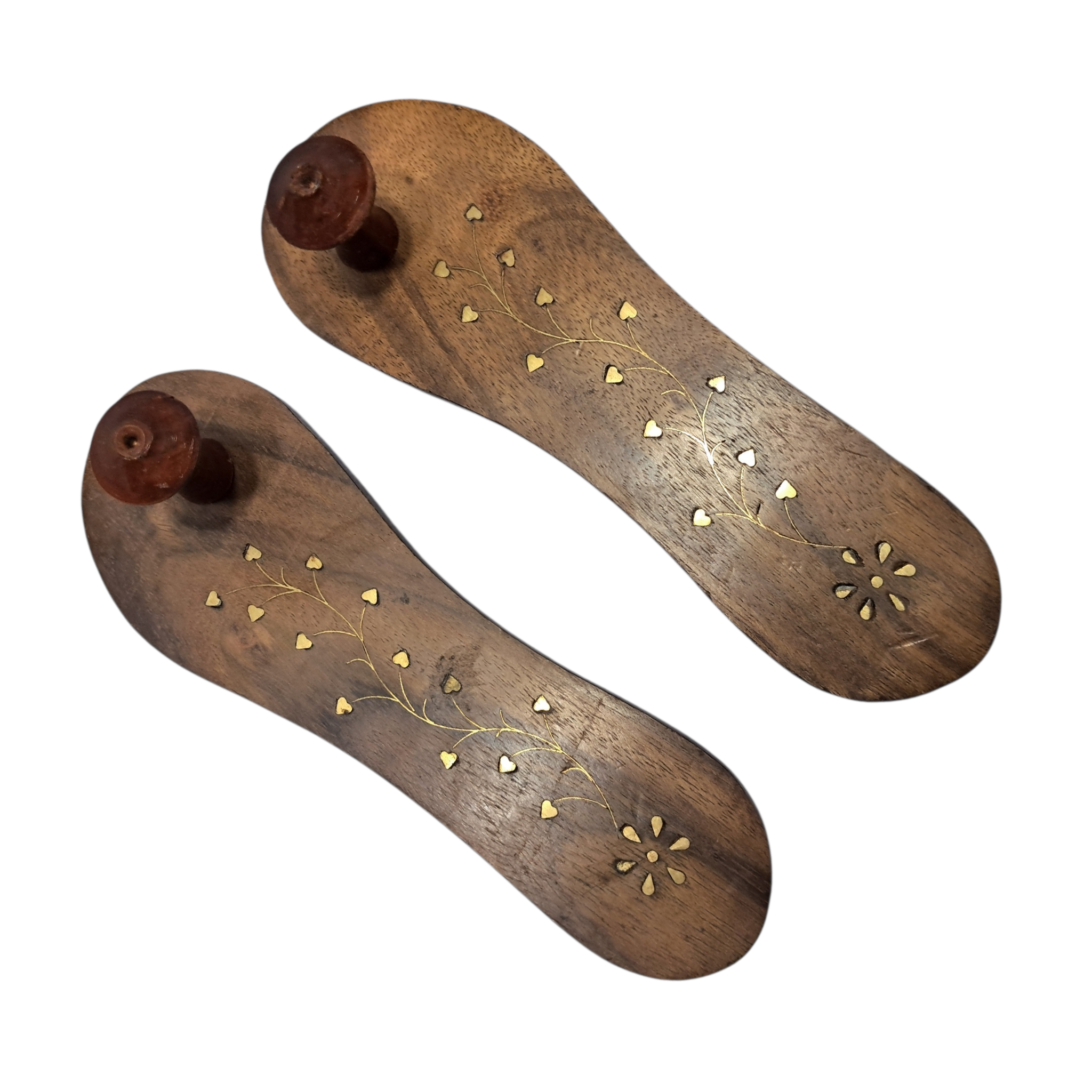 Wooden Charan Padhuka Set / Maravadi / Pair of Holy Feet size 5 & 10 Inch