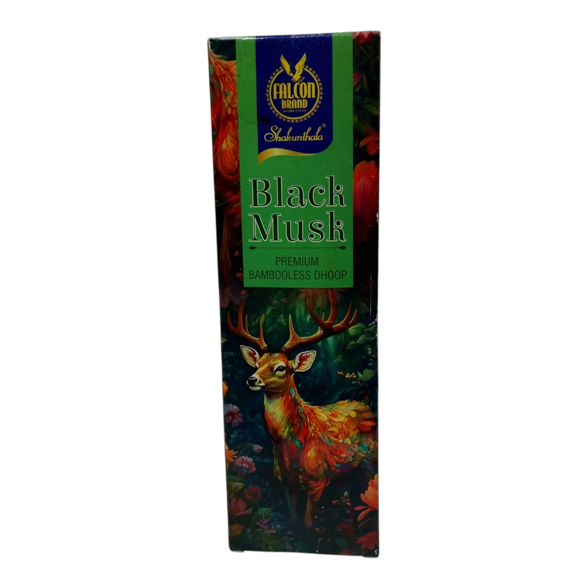 Falcon Brand Black Musk Premium Bambooless Dhoop Sticks - 100% Charcoal Free - Long Lasting