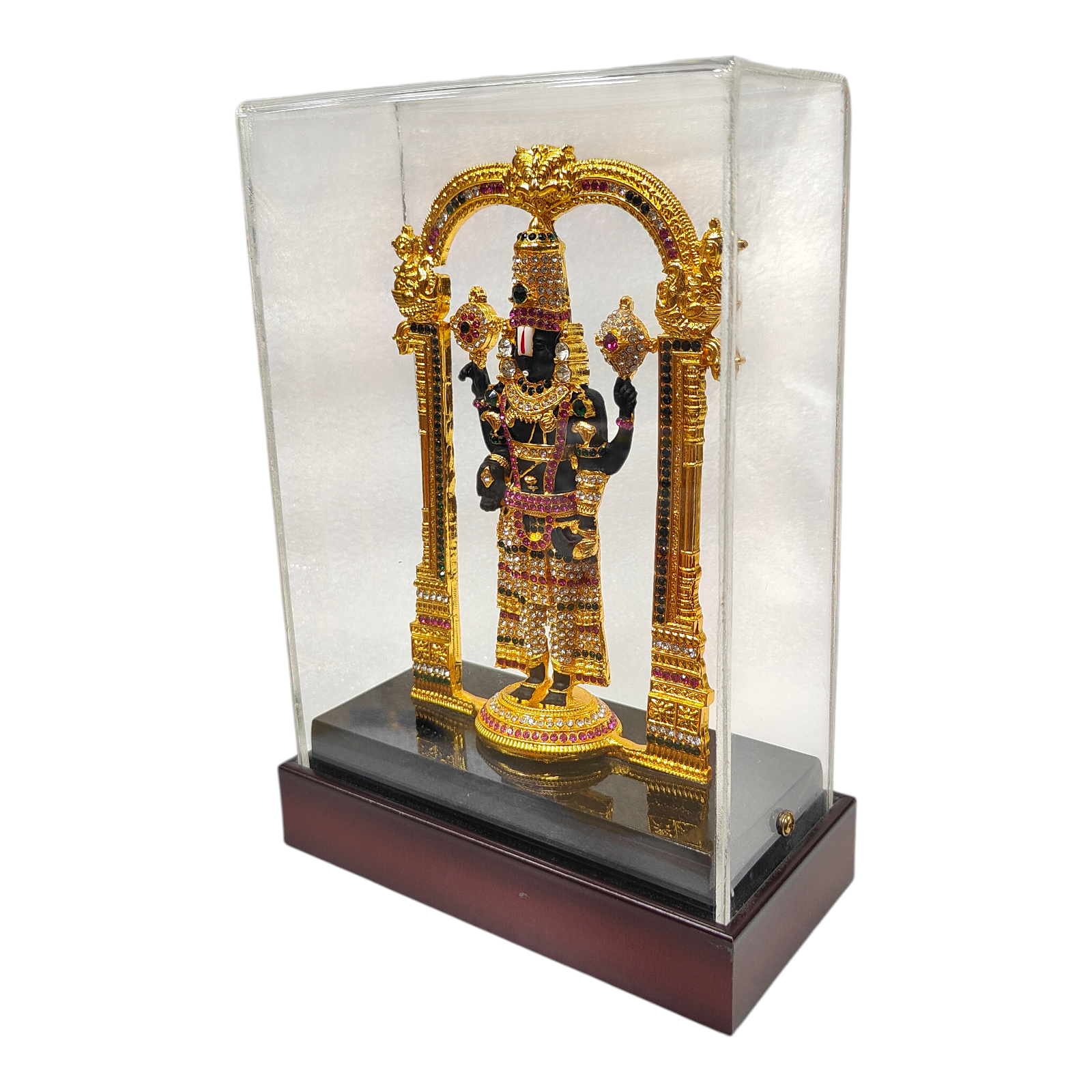 Tirupati  Balaji White colour Stone Work Decorative Fibre  Idol for Home & Spiritual decorative and devotional Show Piece 8 inches
