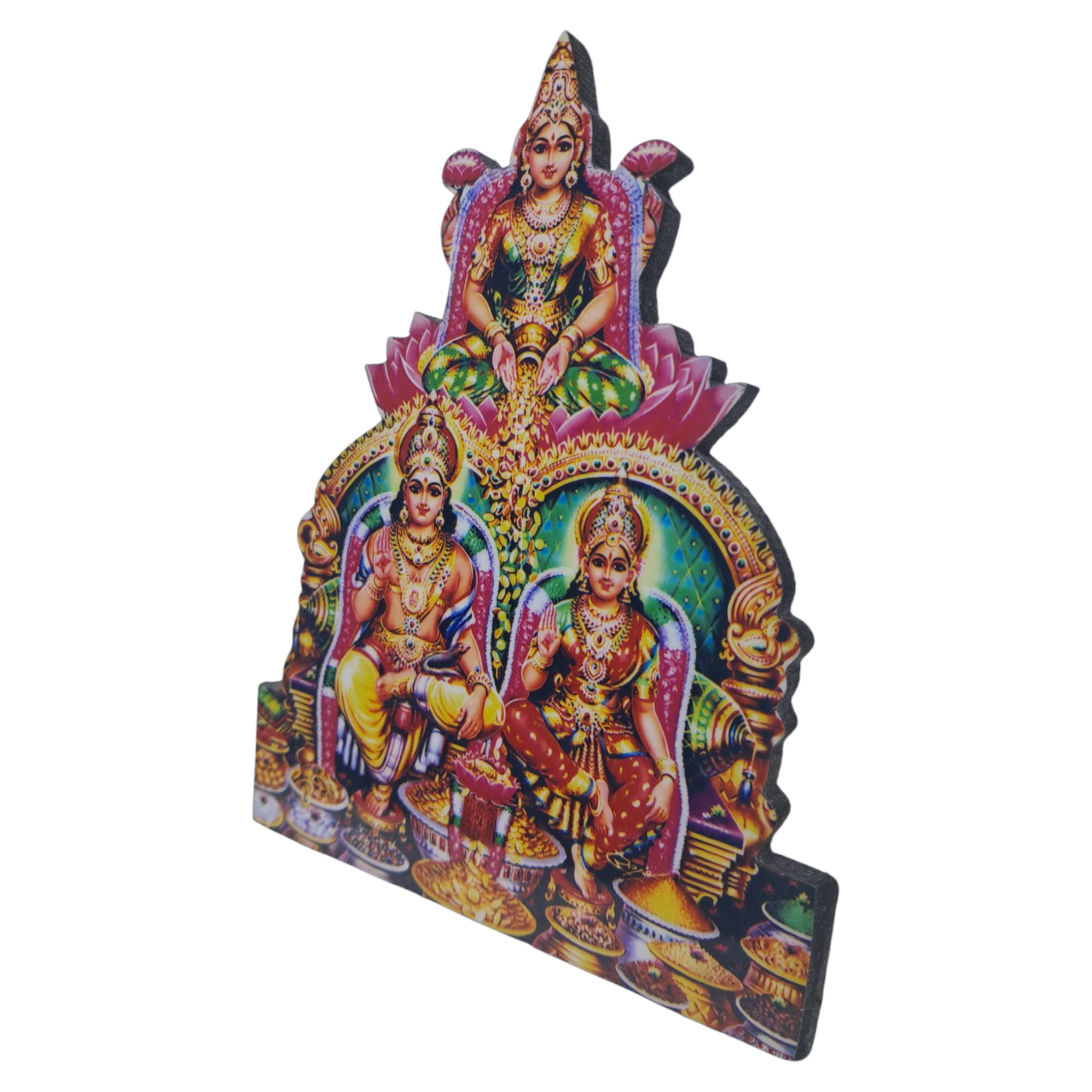 Lakshmi Kubera Bhadra Photo – 6", 8" Sizes – Wealth & Prosperity Wall/Table Décor