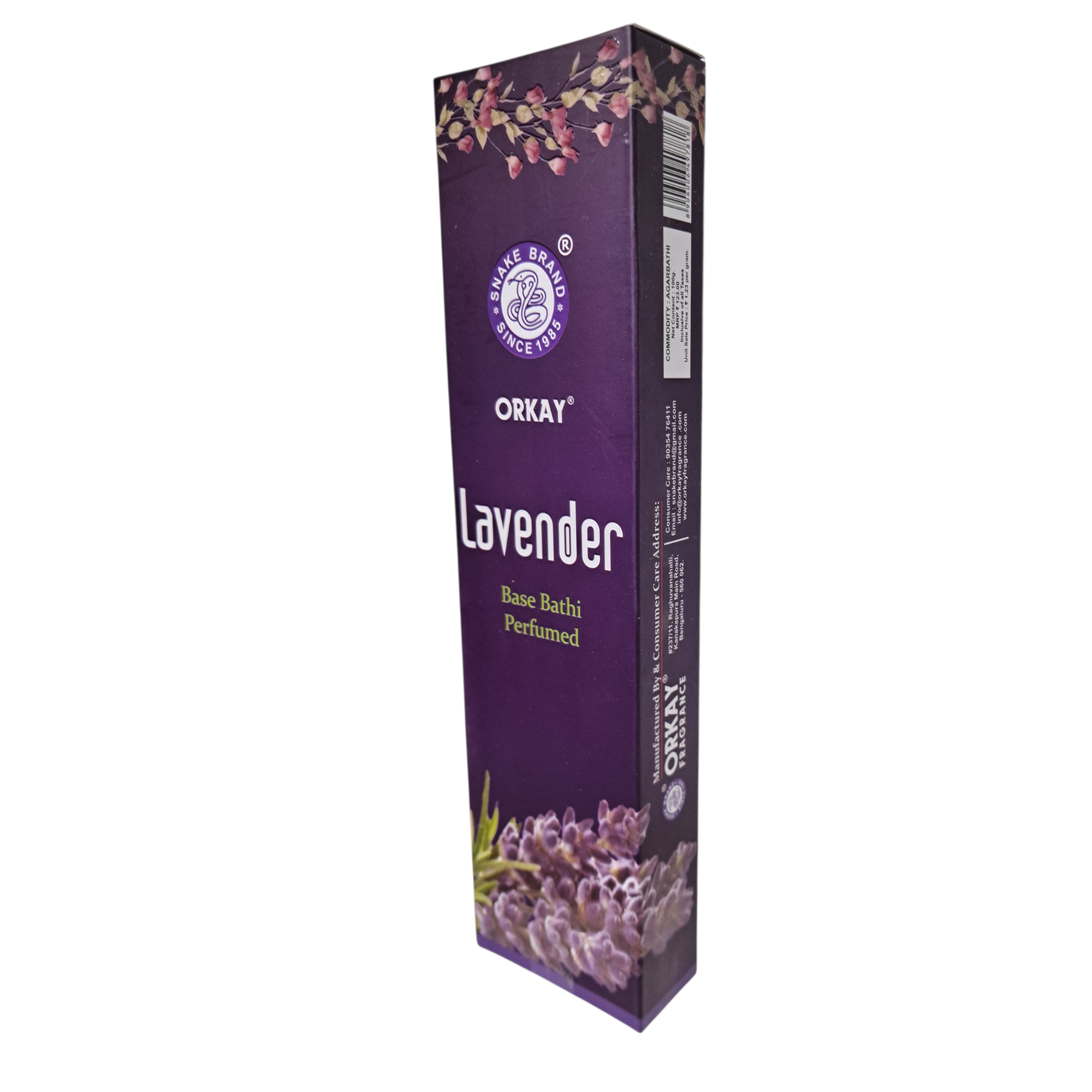 Orkay Lavender Perfumed Base Bathi - Premium Floral Natural Fragrance Incense sticks for Pooja, Meditation & Yoga