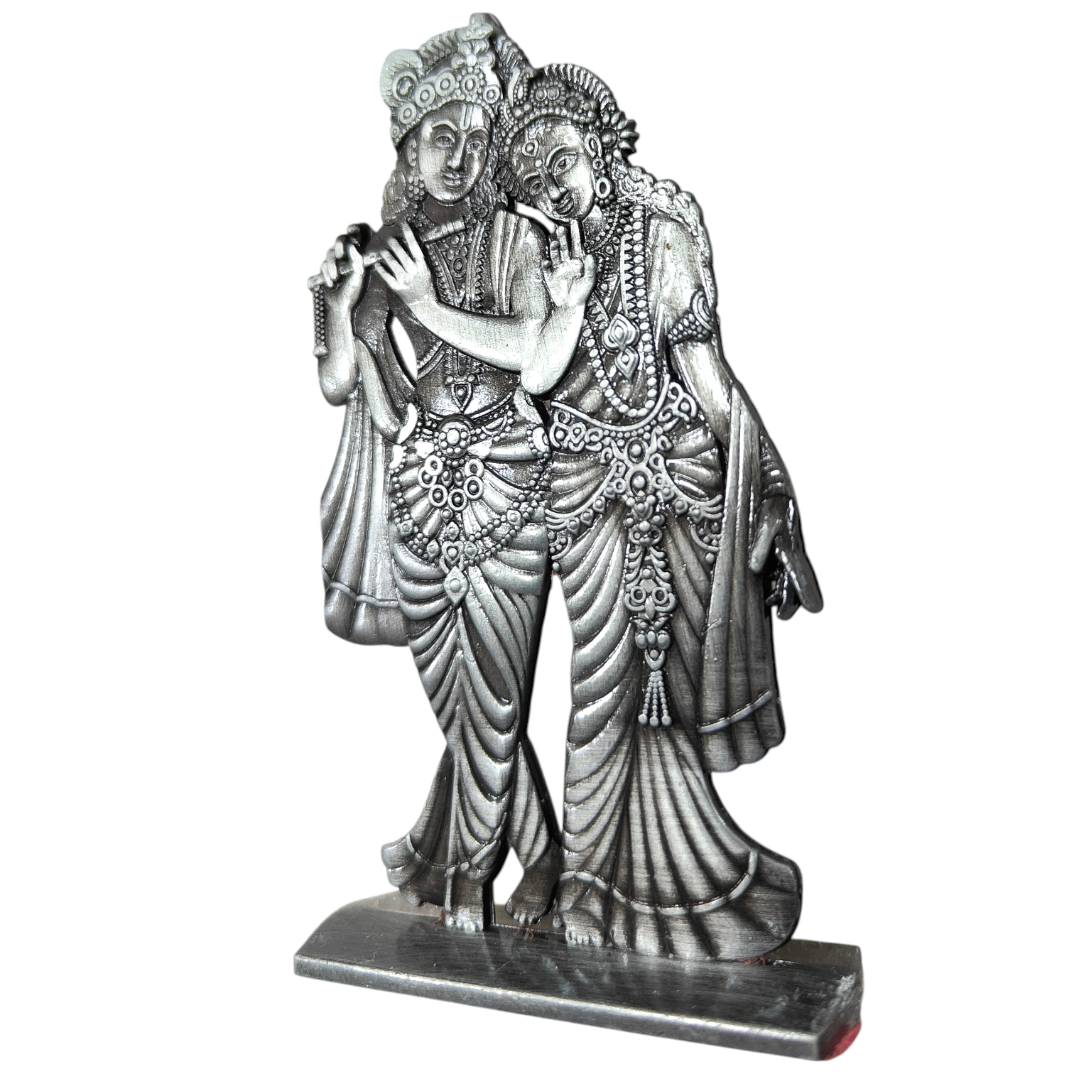 Radhakrishna car decor Stand silver & shining Brass finish 4 inches