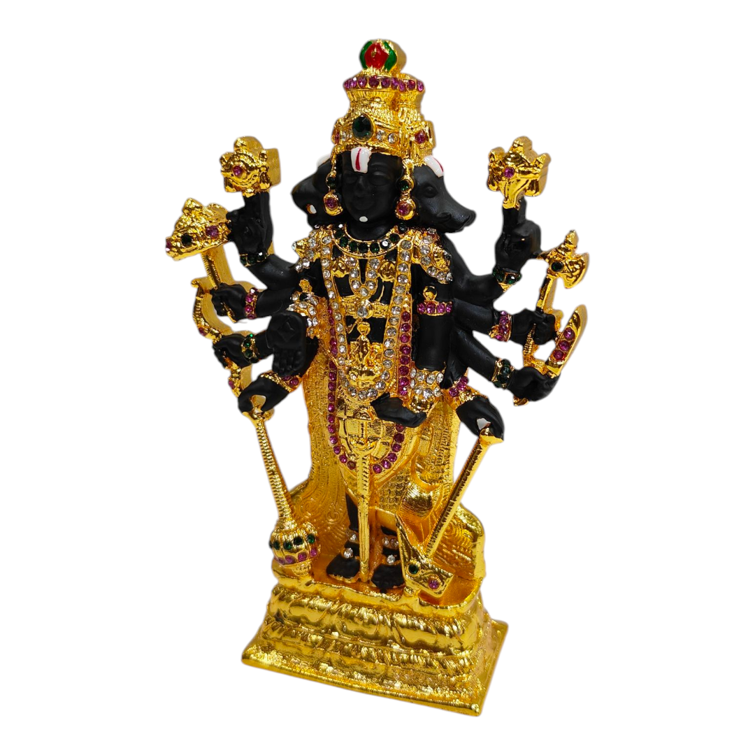 Stone Studded Multicolour Gold Finish Dasavathar Idol – Decorative Vishnu 10 Avatars Statue for Home & Pooja