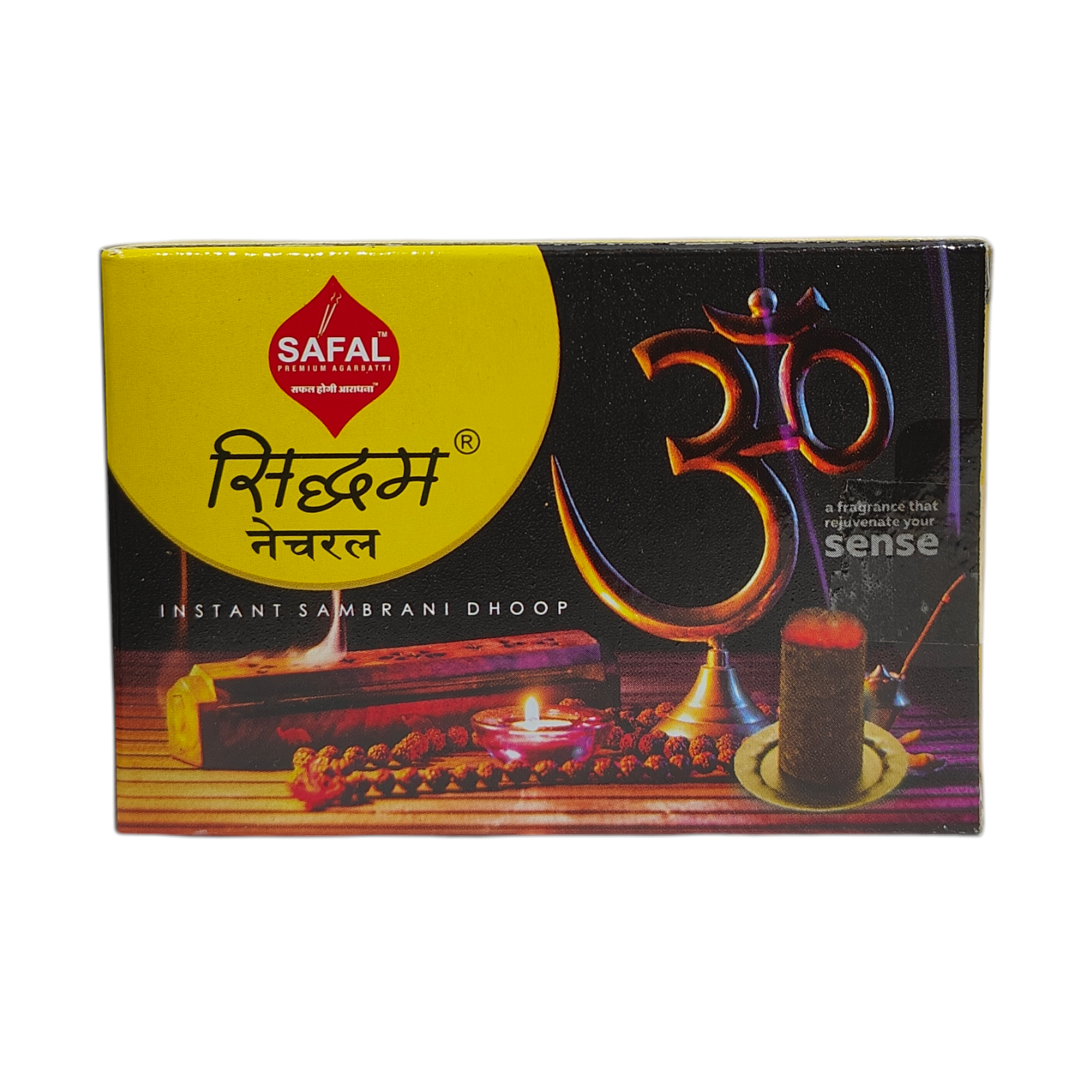 Safal Siddham Natural Instant Sambrani Dhoop - Natural Benzoin Incense for Meditation & Home Fragrance