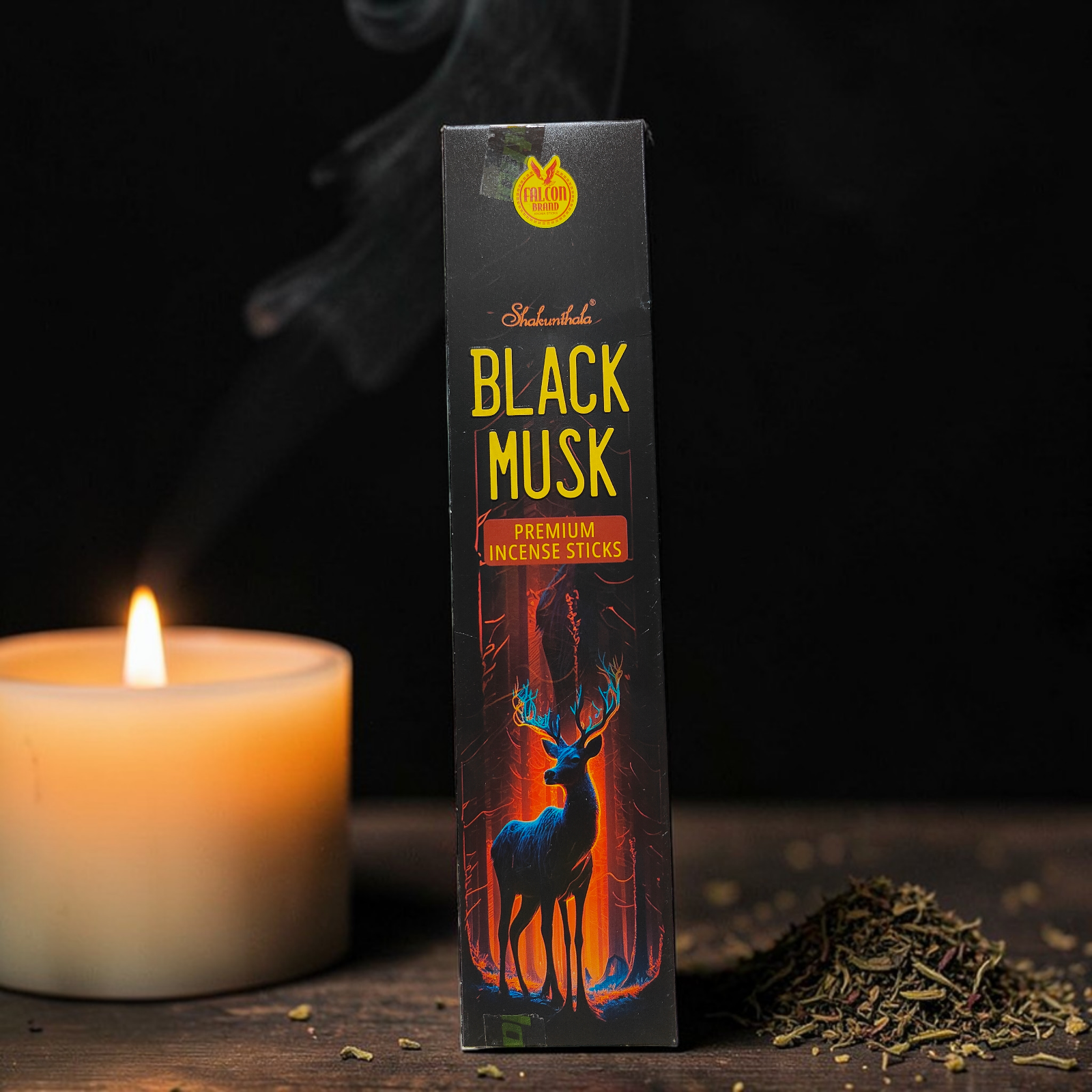 Shakunthala Black Musk Premium Incense Sticks -  Indian Traditional Kasturi Agarbatti for Pooja rituals