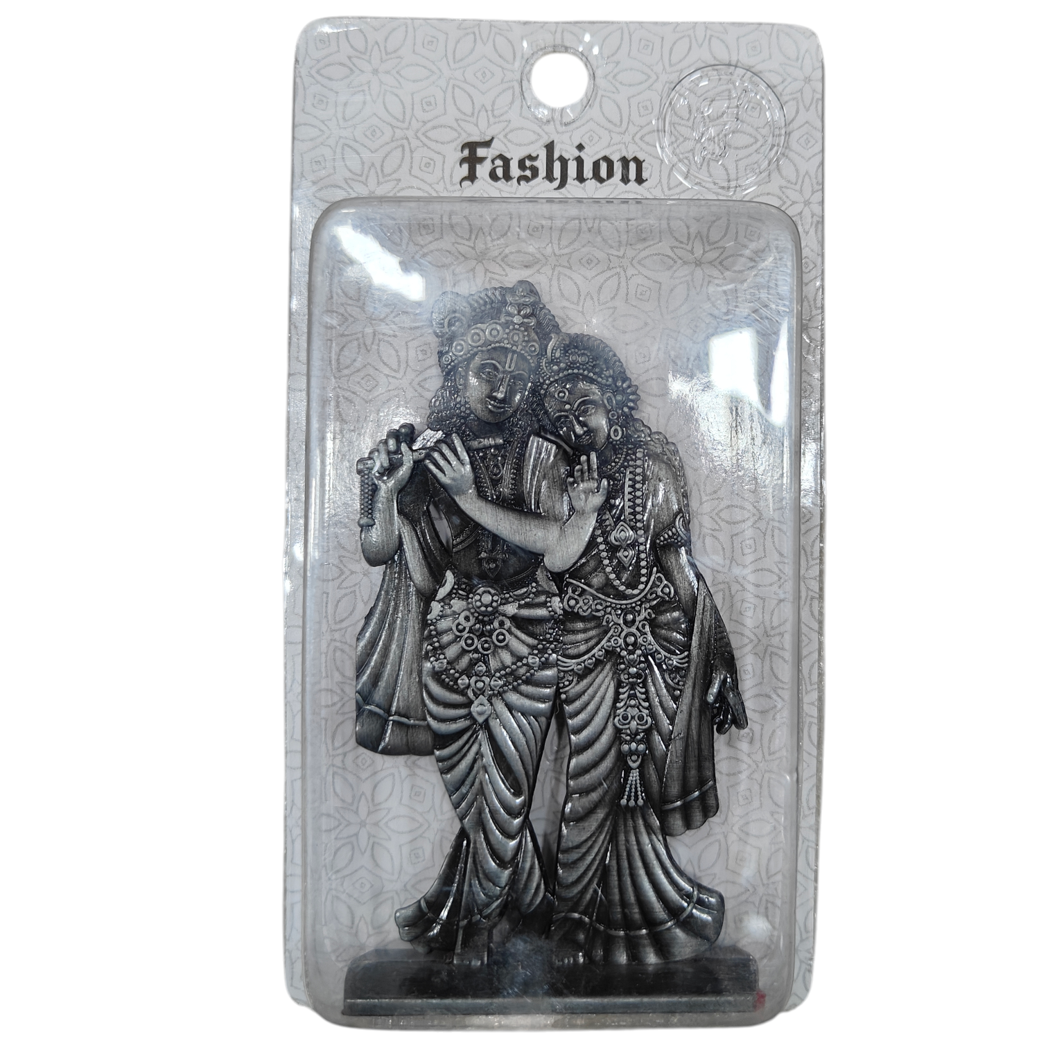 Radhakrishna car decor Stand silver & shining Brass finish 4 inches