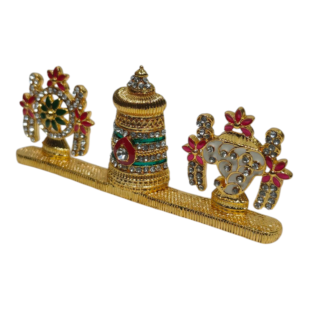 Stone Art work Srinivasa Balaji Kreedom with Shanku & Chakram – Home, Car Décor & Spiritual Gift