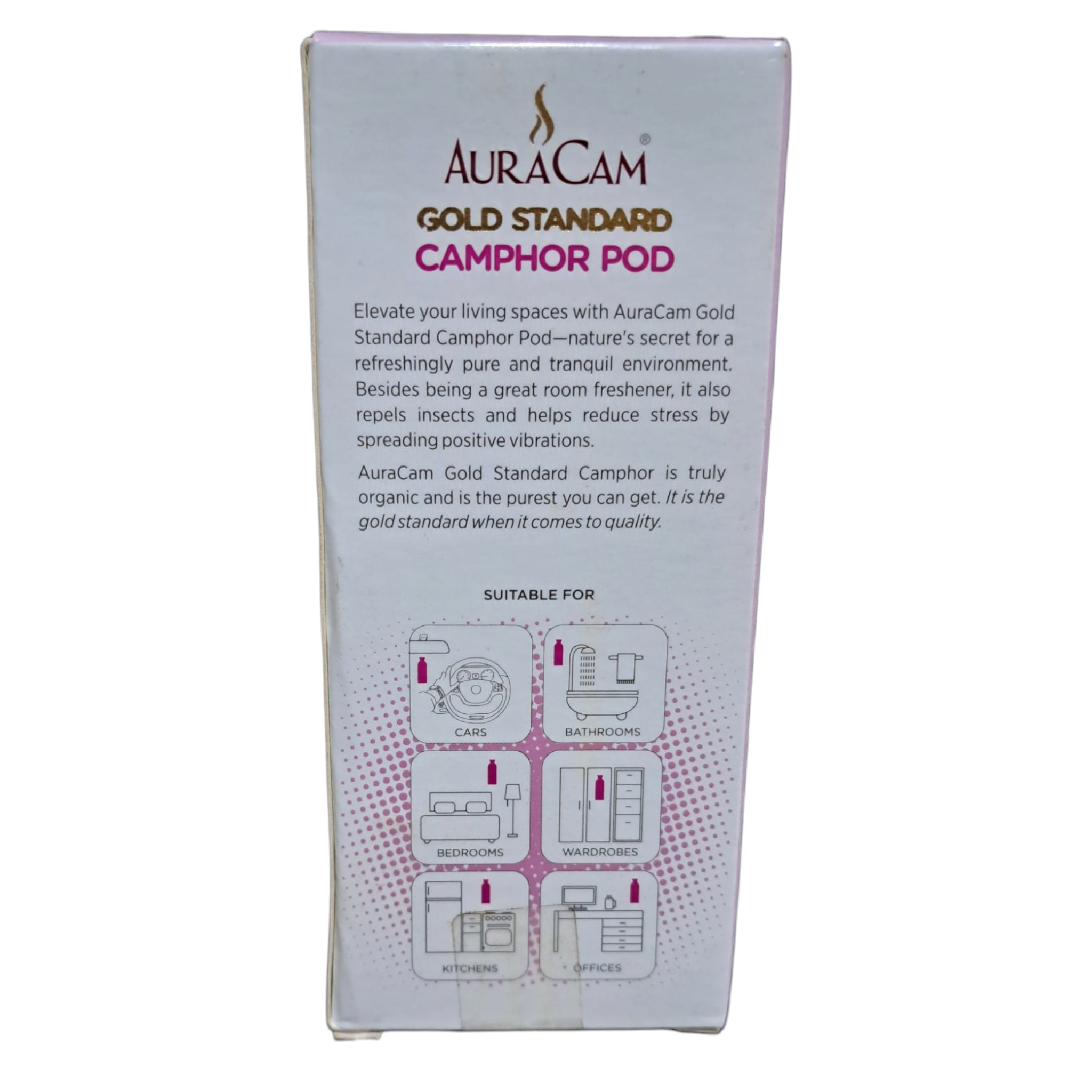 AurACam Camphor Pod Rose Flavour ரோஜா வாசனை Aromatic Natural Air Purifier & Mood Enhancer