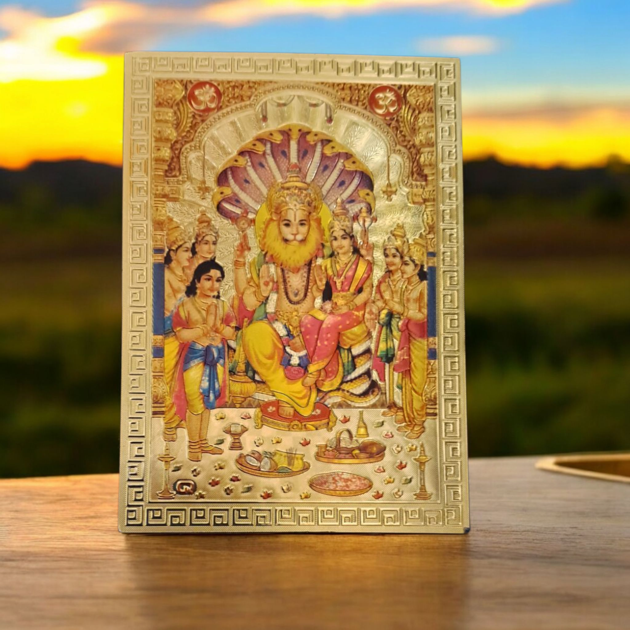 Sri Lakshmi Narasimhar Fridge Magnet 6.25 X 8.5 Cms