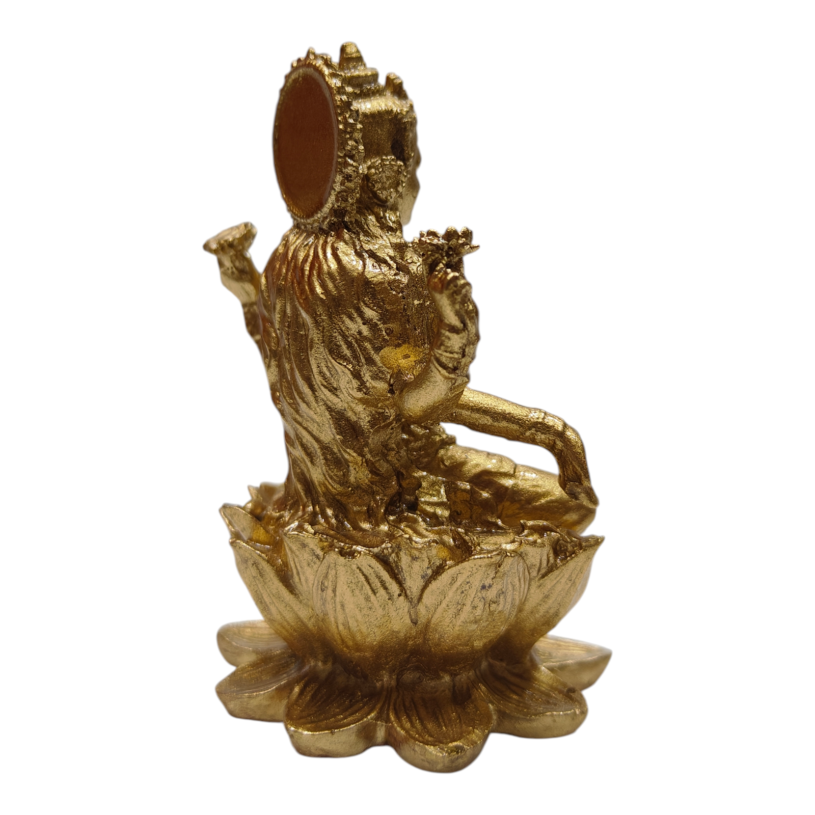 Sri Kamal Lakshmi Golden Shining  Figurine 3 inches - for pooja room & Auspicious Diwali gifting