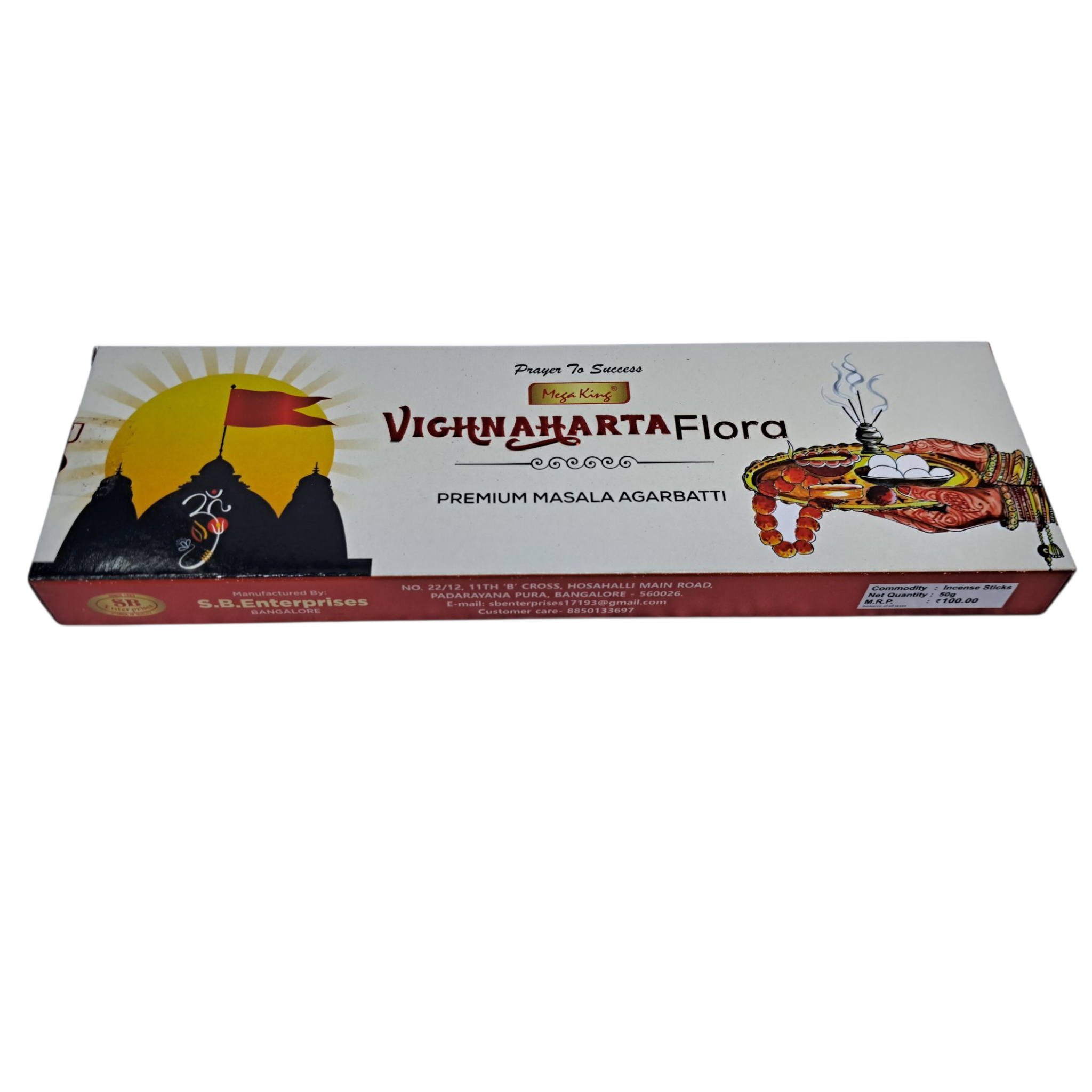 Mega King Vighnaharta Flora Premium Masala Agarbatti - Divine Floral Fragrance for Ganesh Pooja & Meditation