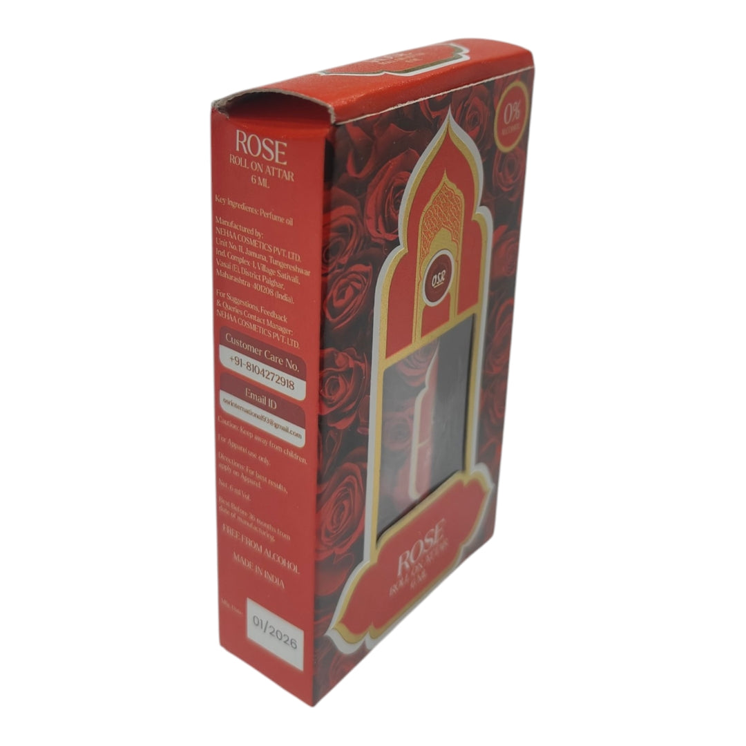 OSR Rose Roll On Attar 6 ml - an elegant and refreshing aroma for Men & Women