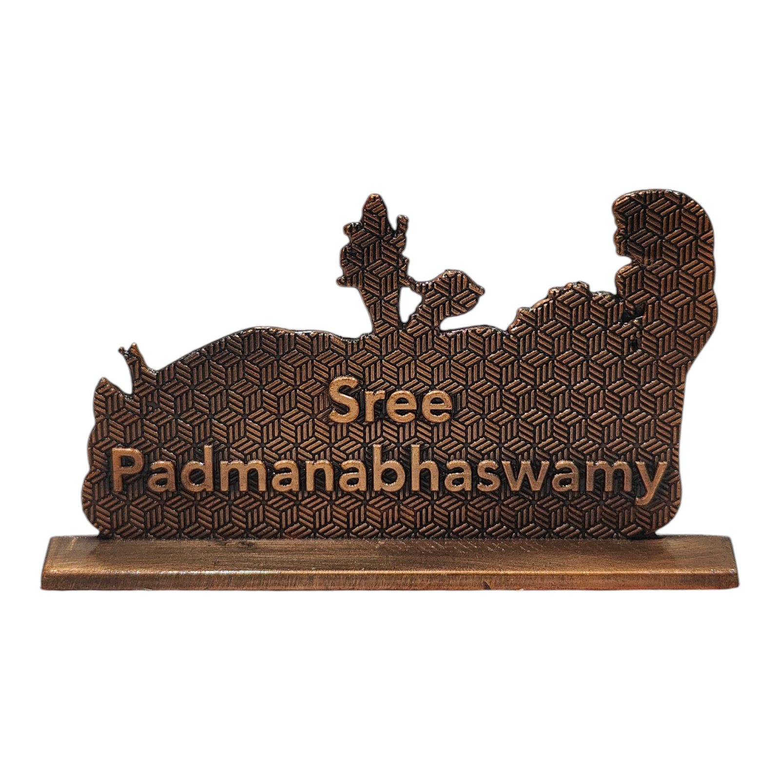 Sri Ranganathar Copper Antique finish Car Dashboard Showpiece -Divine Vishnu Décor & Spiritual Gifting
