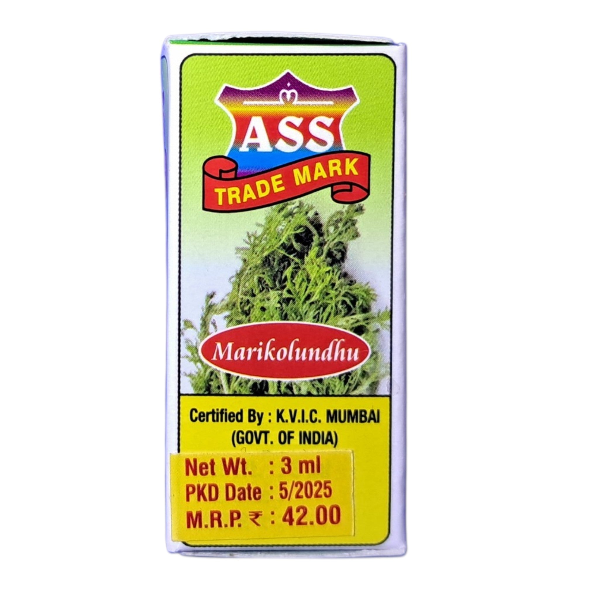 ASS Marikolundhu Perfume Roll On - Ambasamudram Sarvodaya Sangh Herbal Attar